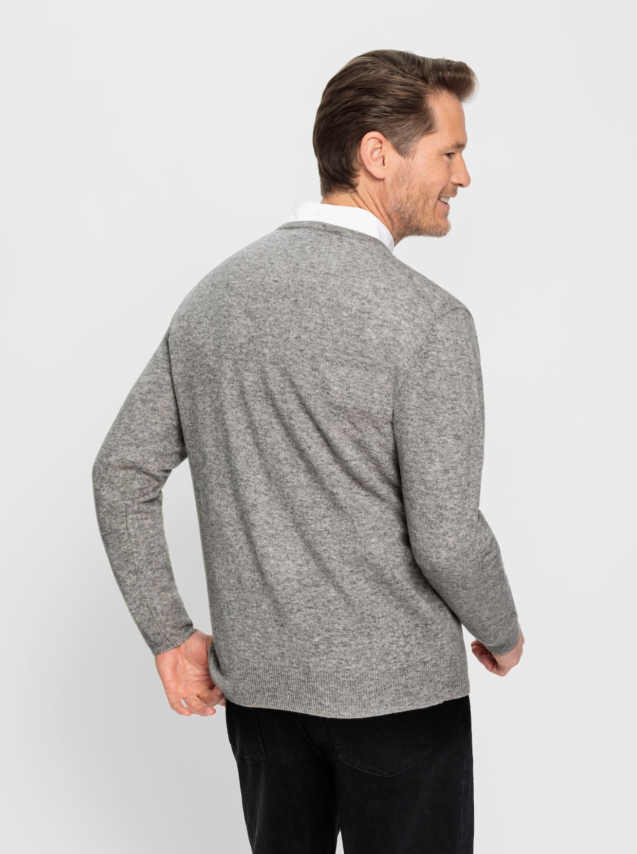 Marco Donati Kaschmir-Pullover - grau-meliert