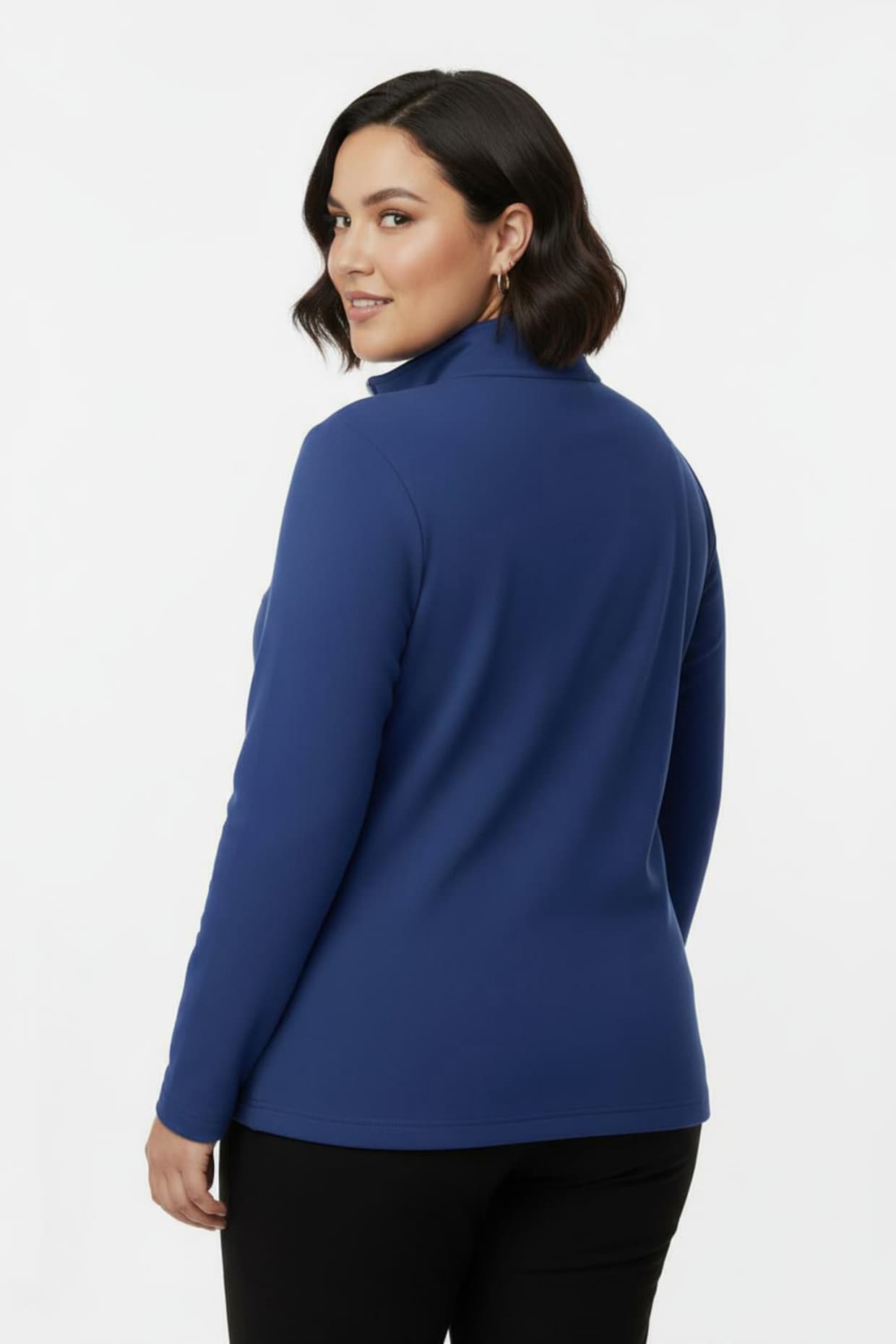 Troyer mit kurzem Reißverschluss - royalblau