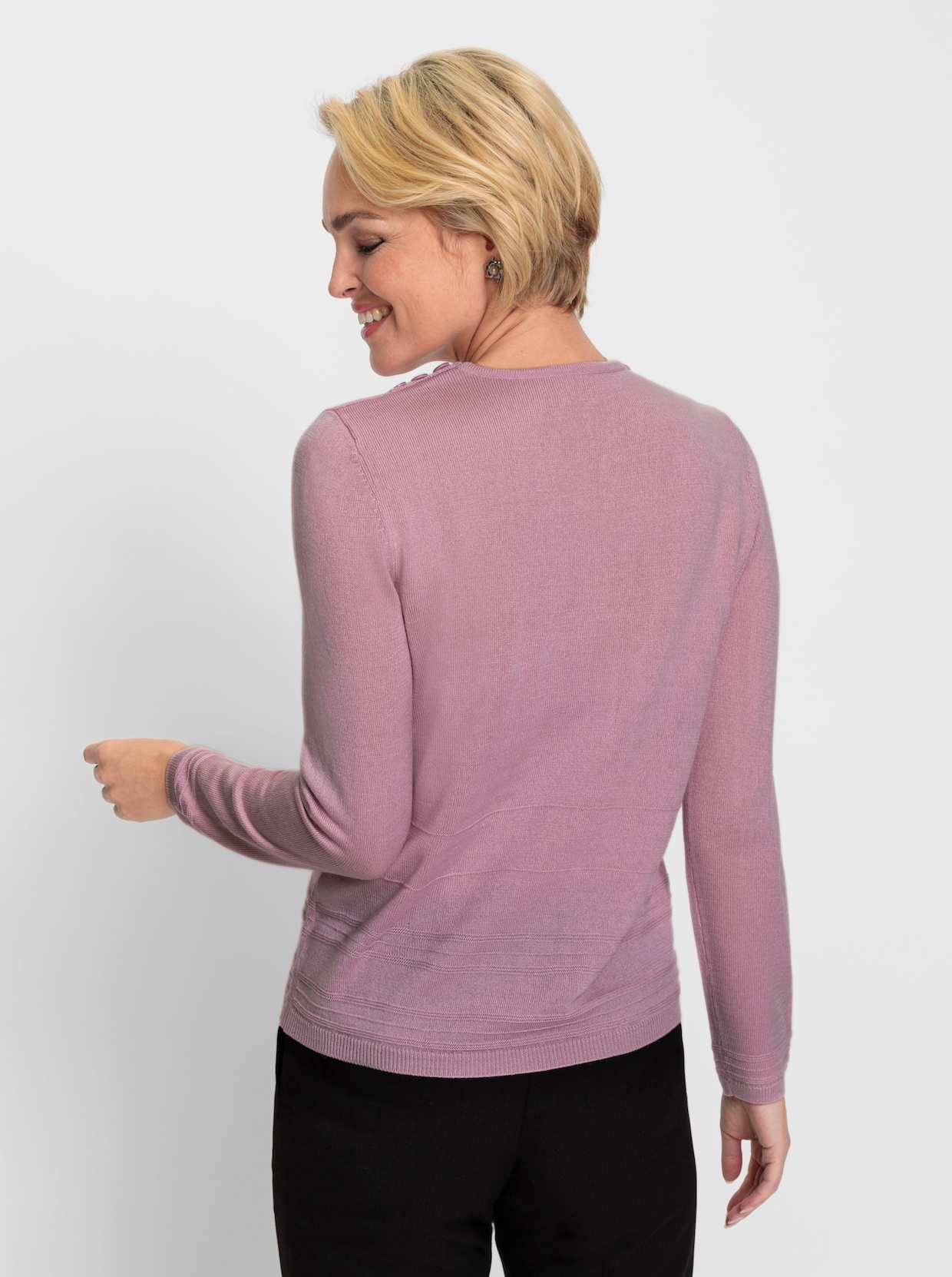 Langarm-Pullover - rosé