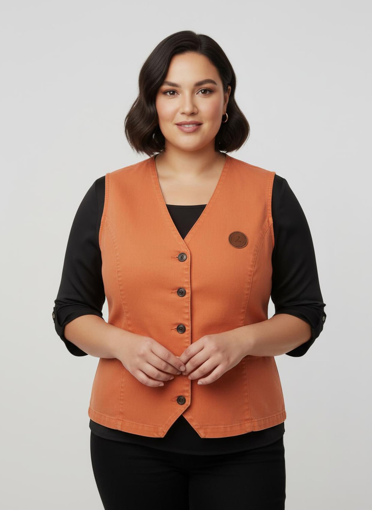 Jeansweste in Stretch-Qualität - orange