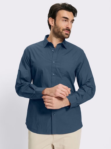 Catamaran Langarmhemd mit Brusttasche - rauchblau