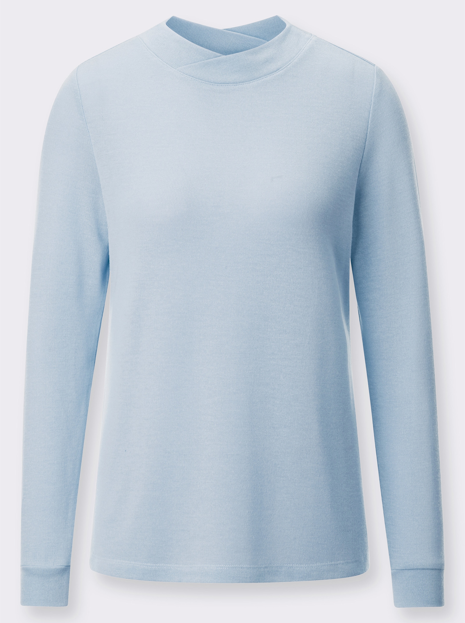 Langarmshirt mit angerauter Innenseite - hellblau