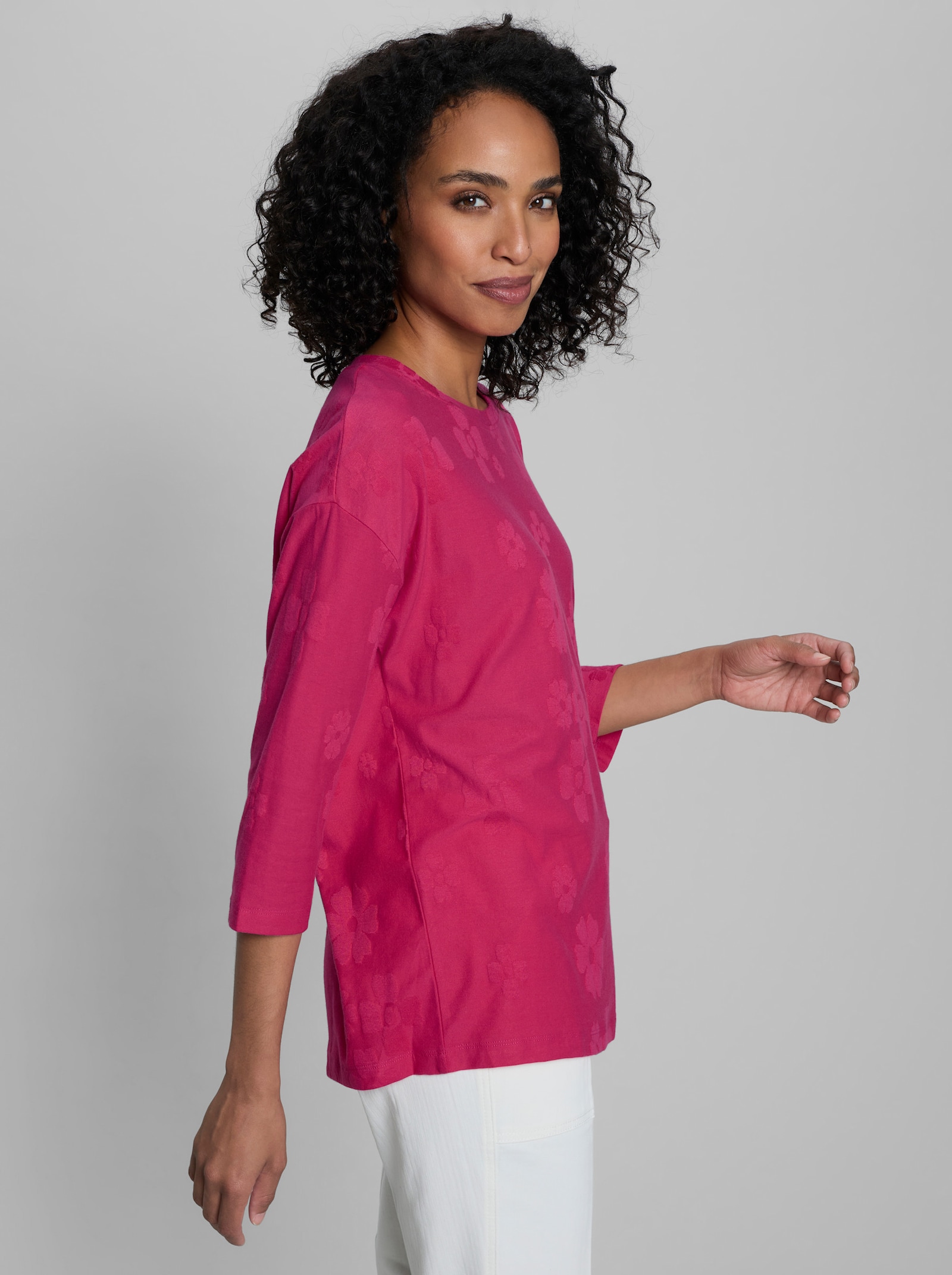 heine Shirt mit Jacquard-Muster - pink-gemustert