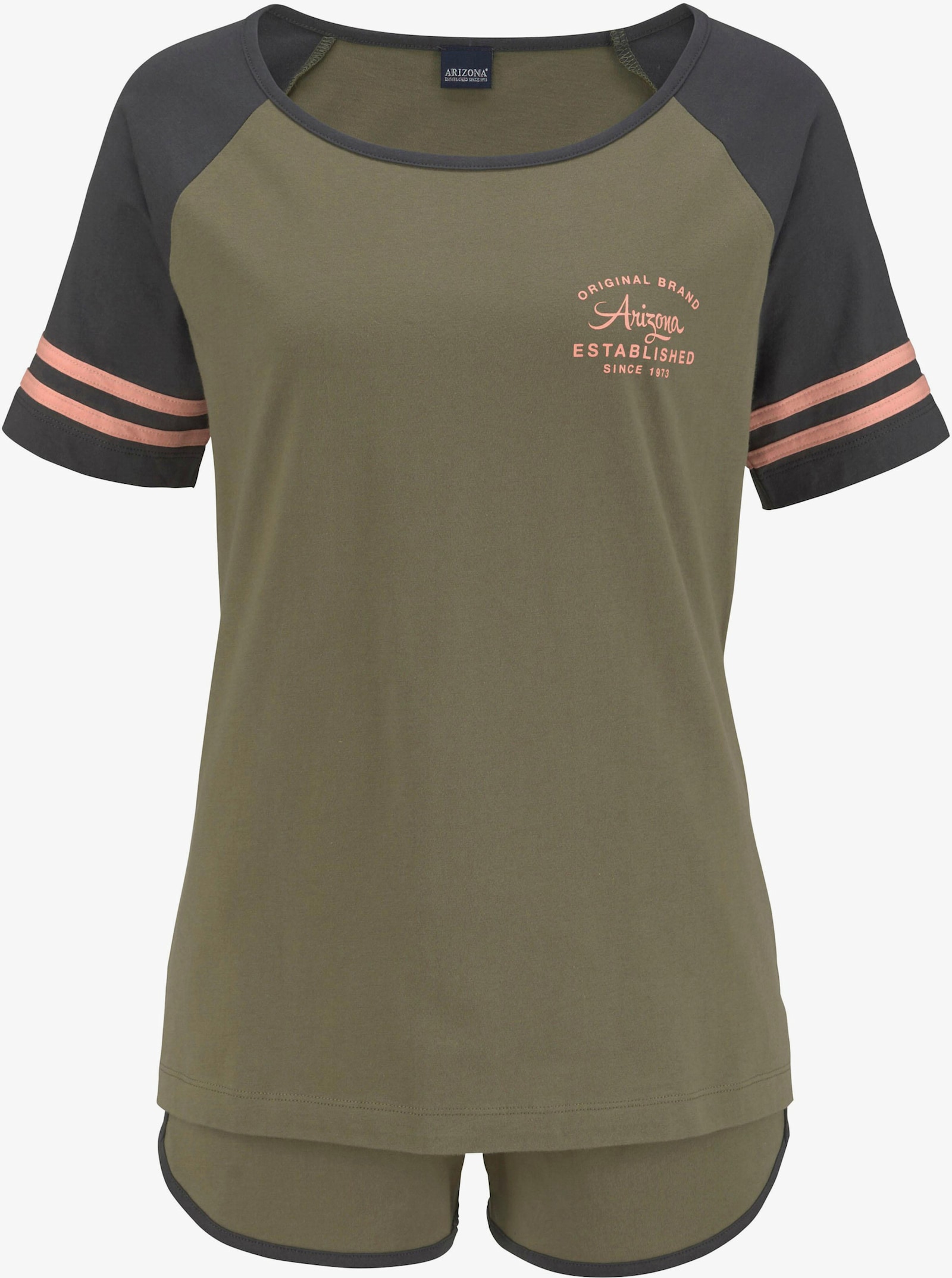 Arizona Pyjama court - vert-abricot