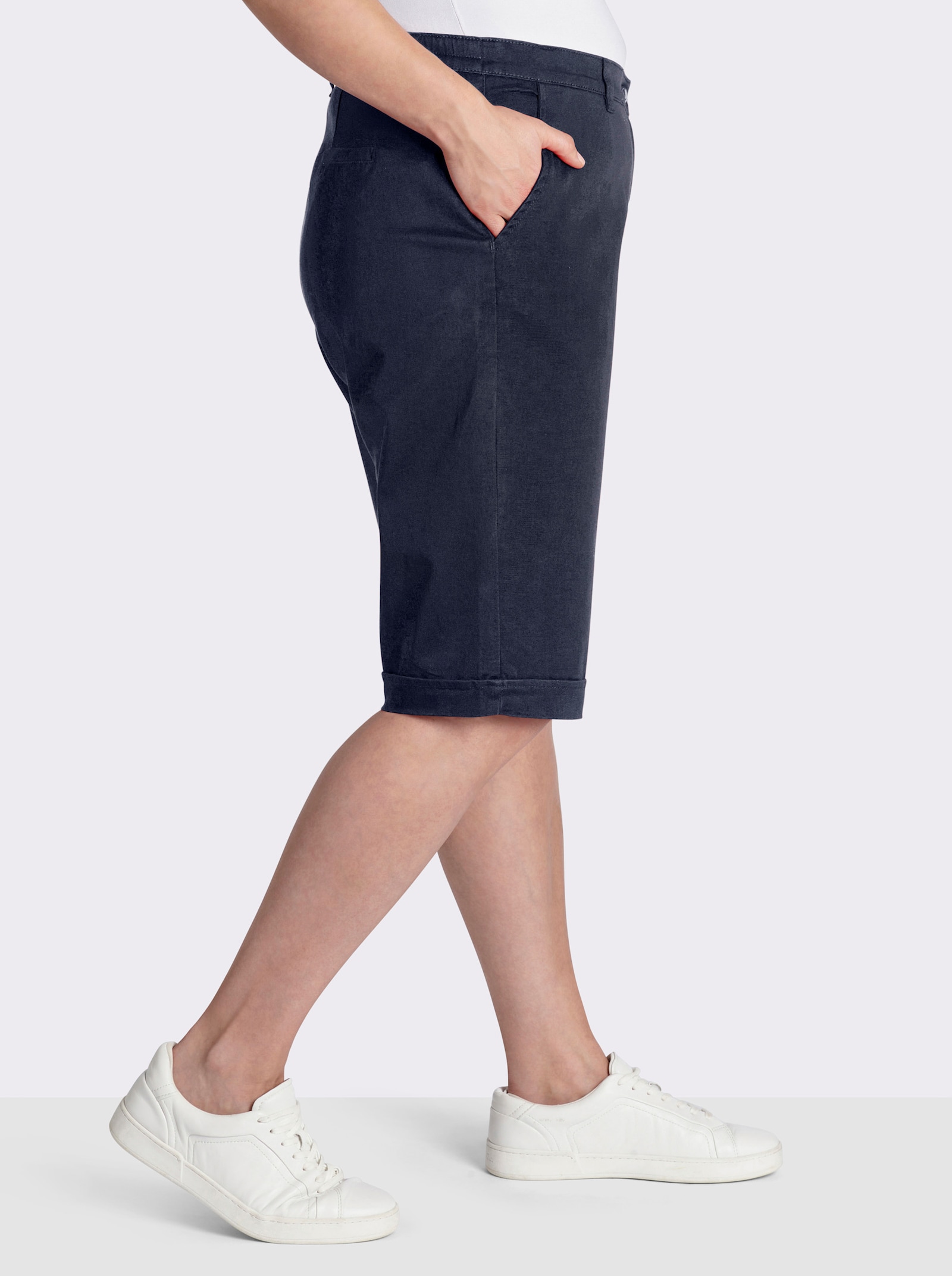 Jeansbermudas mit Dehnbund hinten - marine