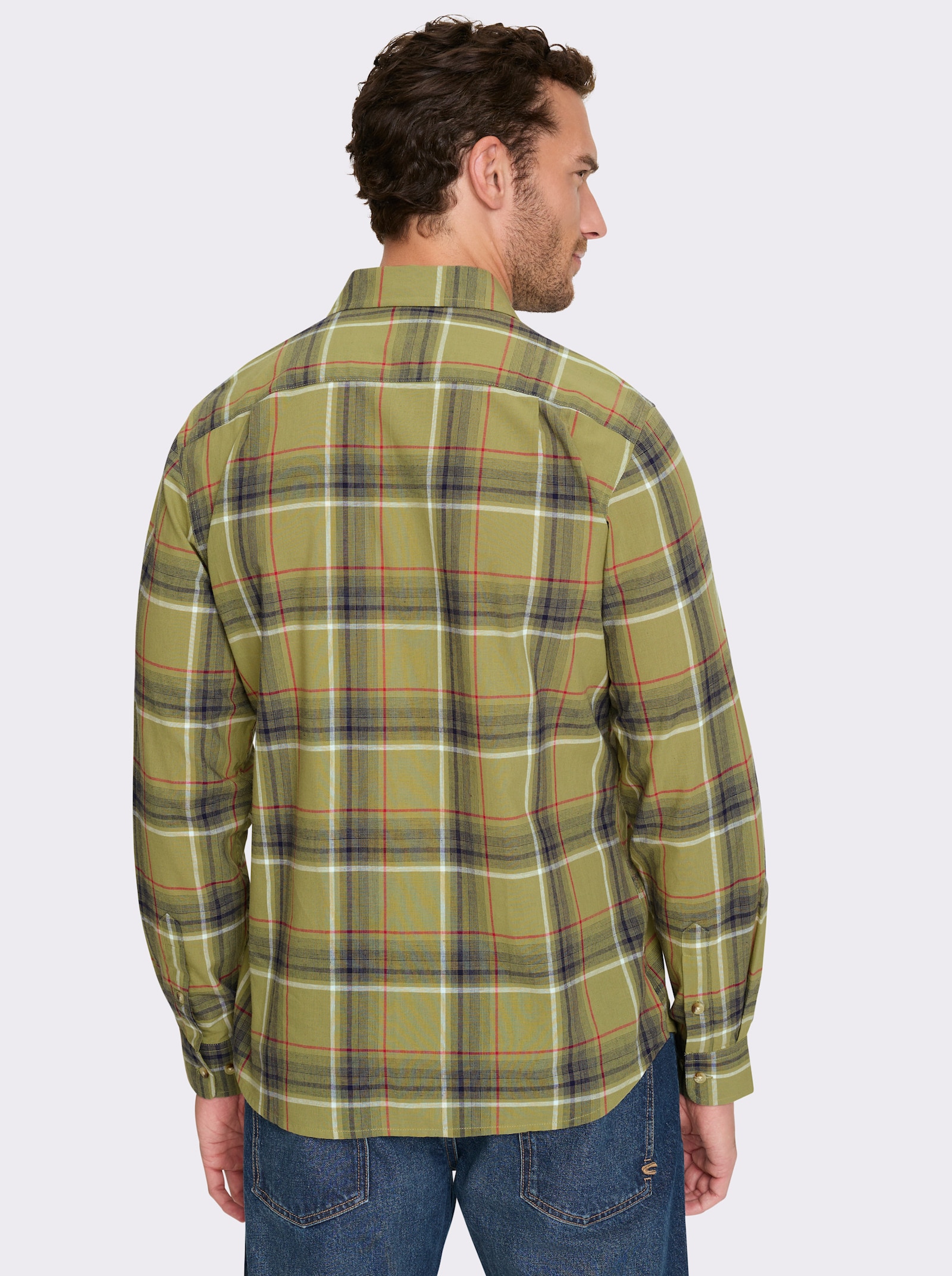 Catamaran Langarmhemd mit krempelbaren Ärmeln - schilf-kariert