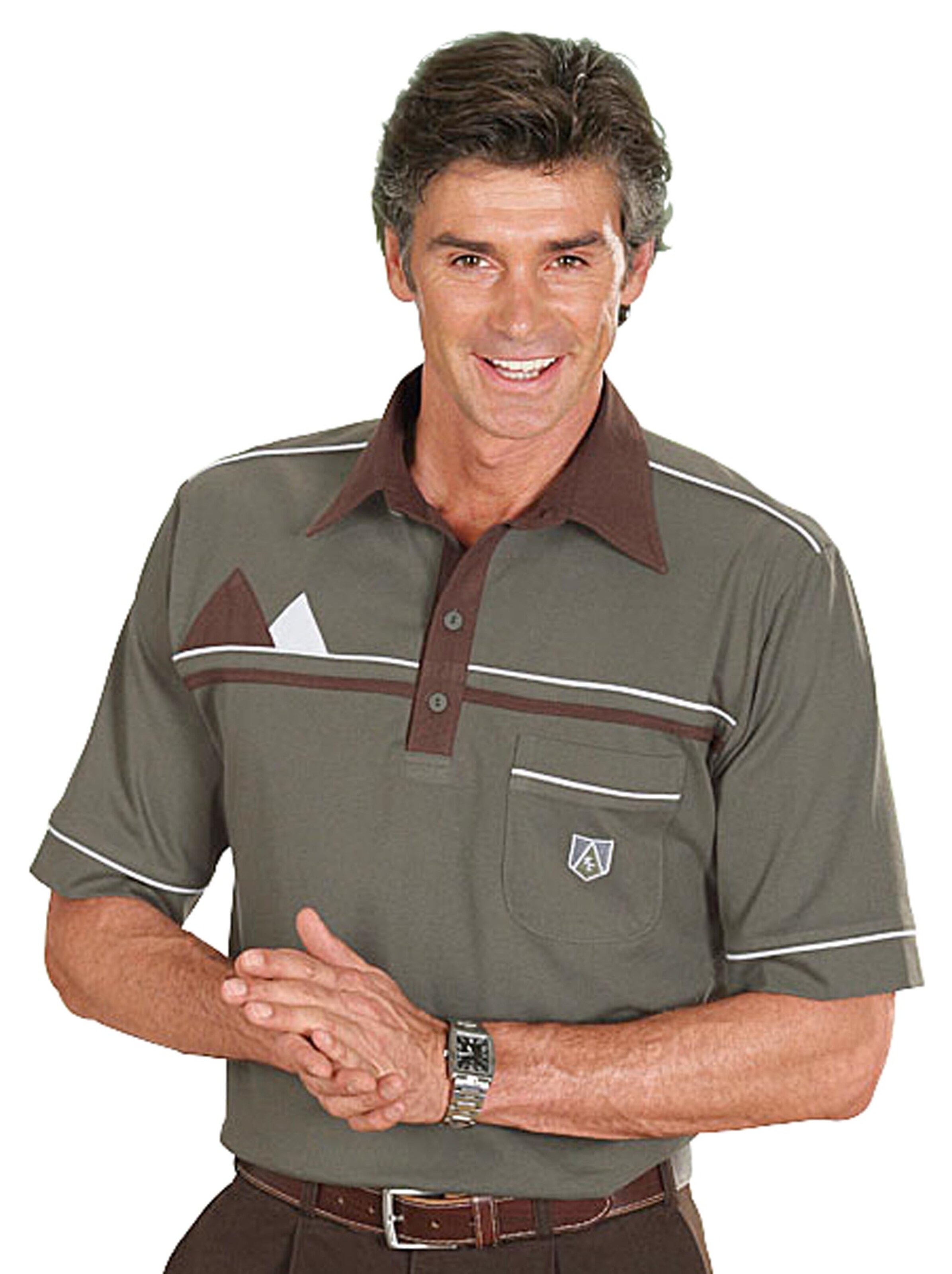 Poloshirt - oliv-braun