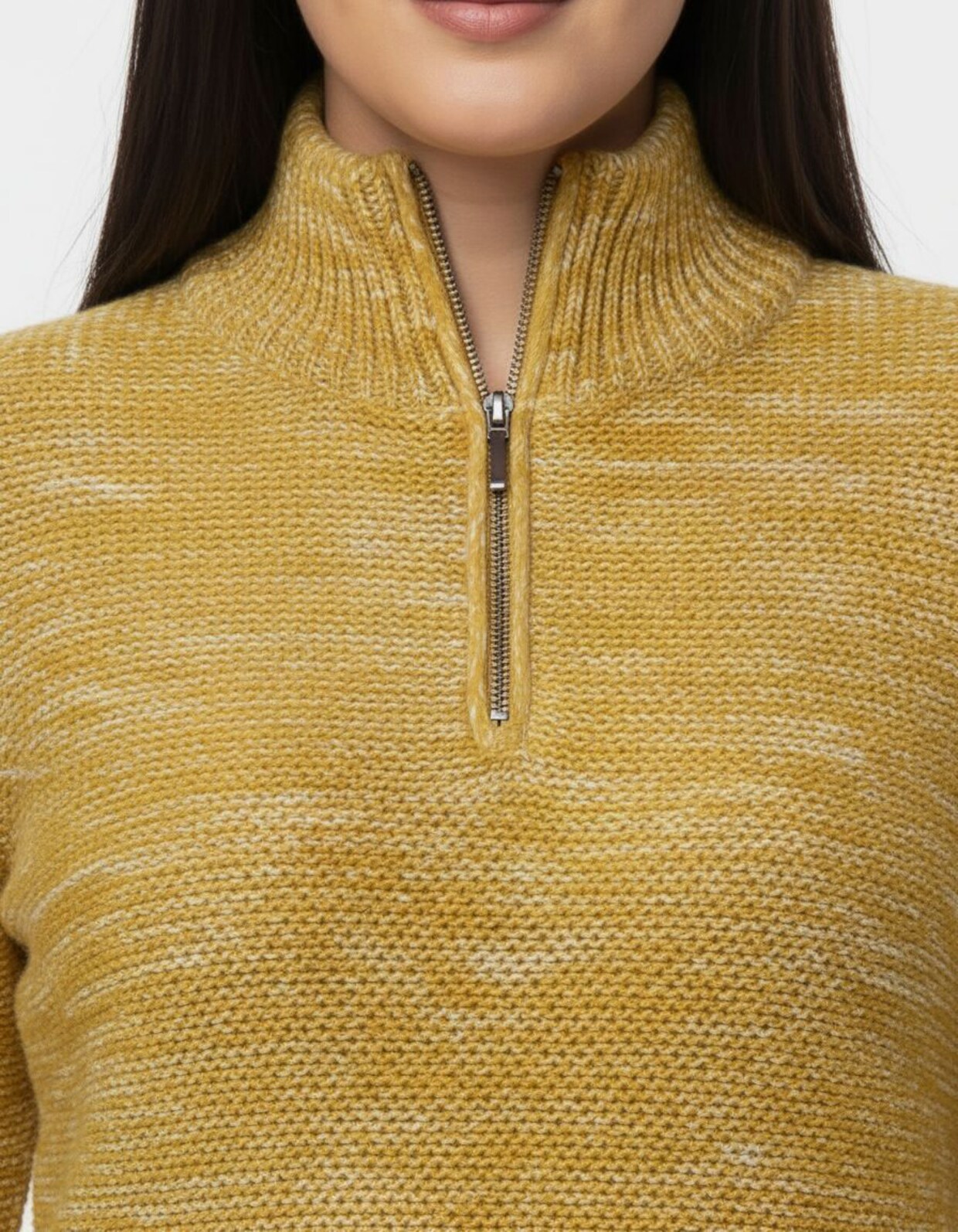 Troyer mit gerippten Abschlüssen - ocker-meliert