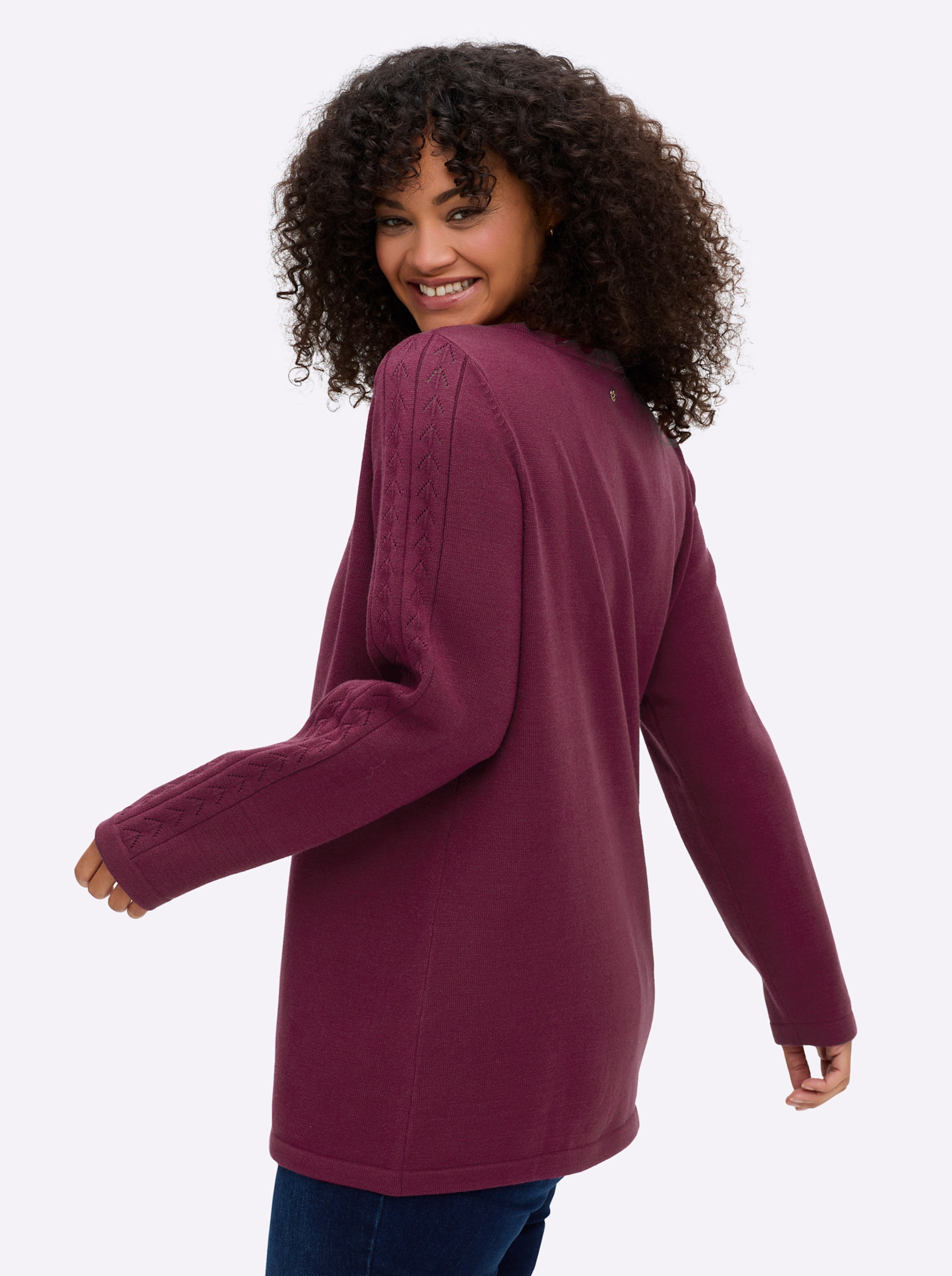 Sheego Damen Bordeaux Pullover - Bild 3