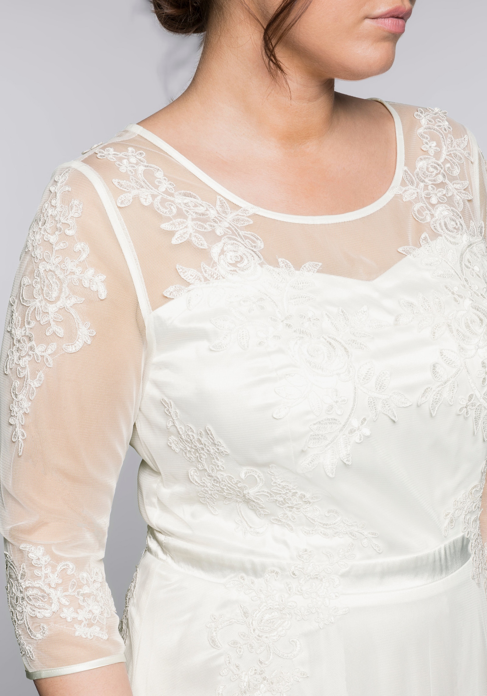 sheego Hochzeitskleid in Corsagen-Optik - offwhite