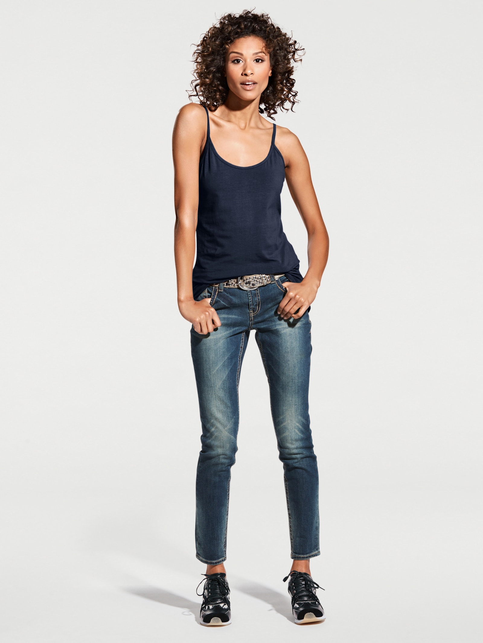 heine Spaghettitop in figurbetontem Schnitt - marine