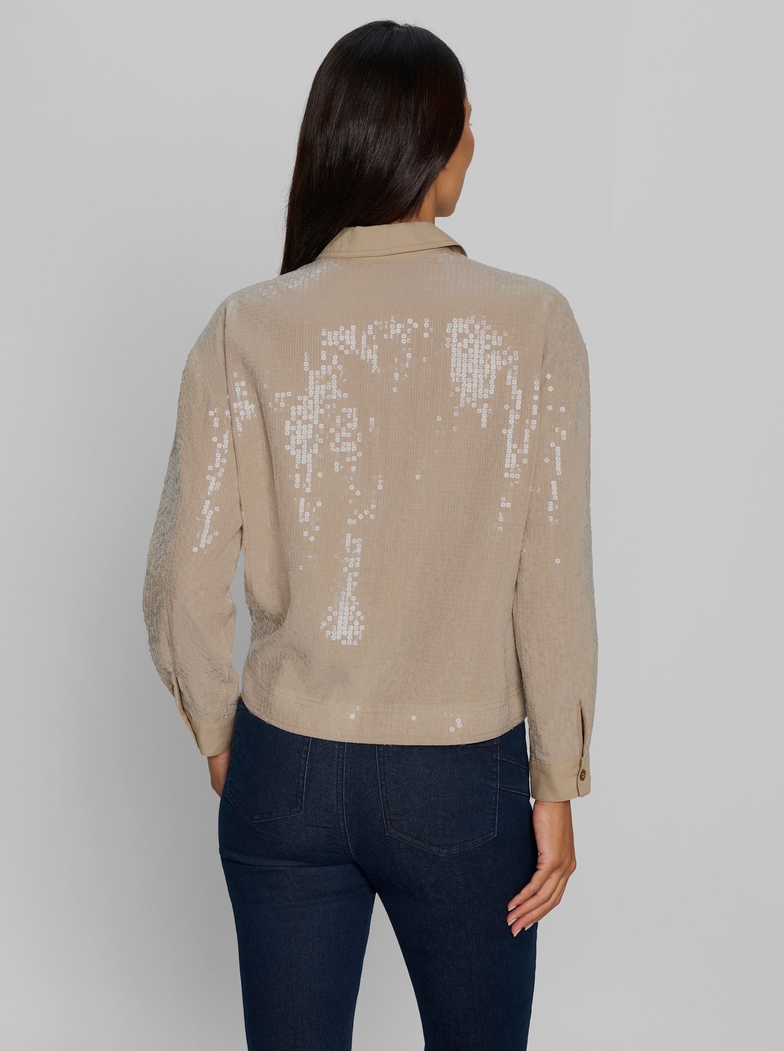heine Blusenjacke mit Pailletten - beige