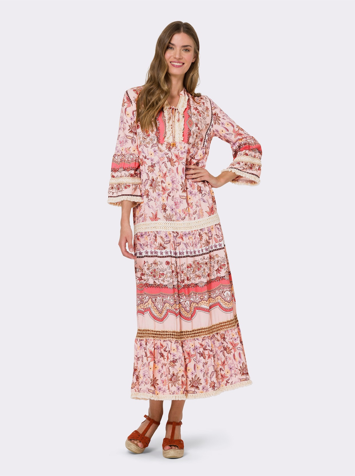 heine Robe - couleur poudre-rose flamant imprimé