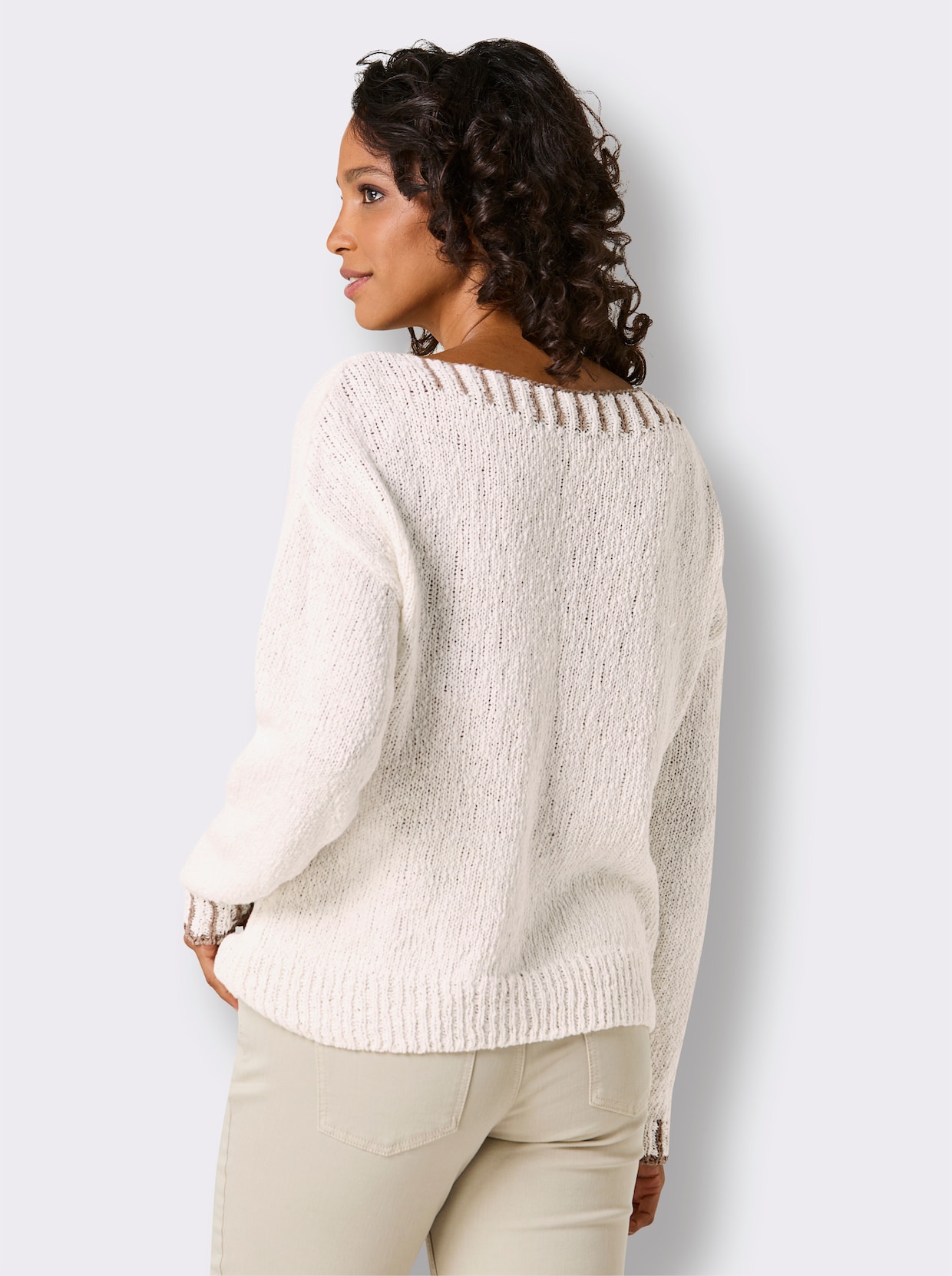 CREATION L PREMIUM Baumwollpullover - ecru