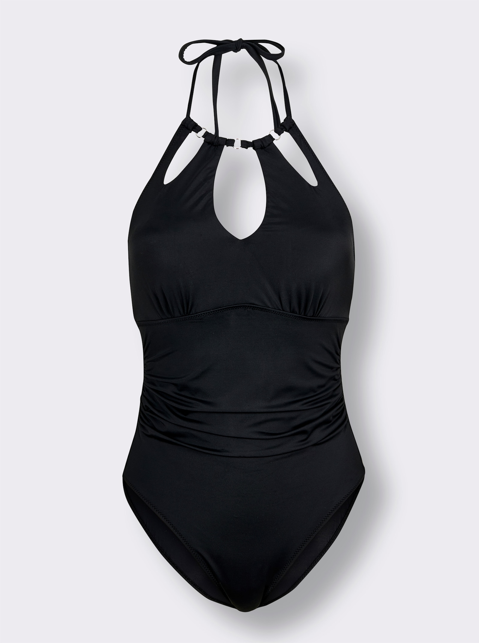 Olympia Badeanzug mit extravagantem Ausschnitt - schwarz