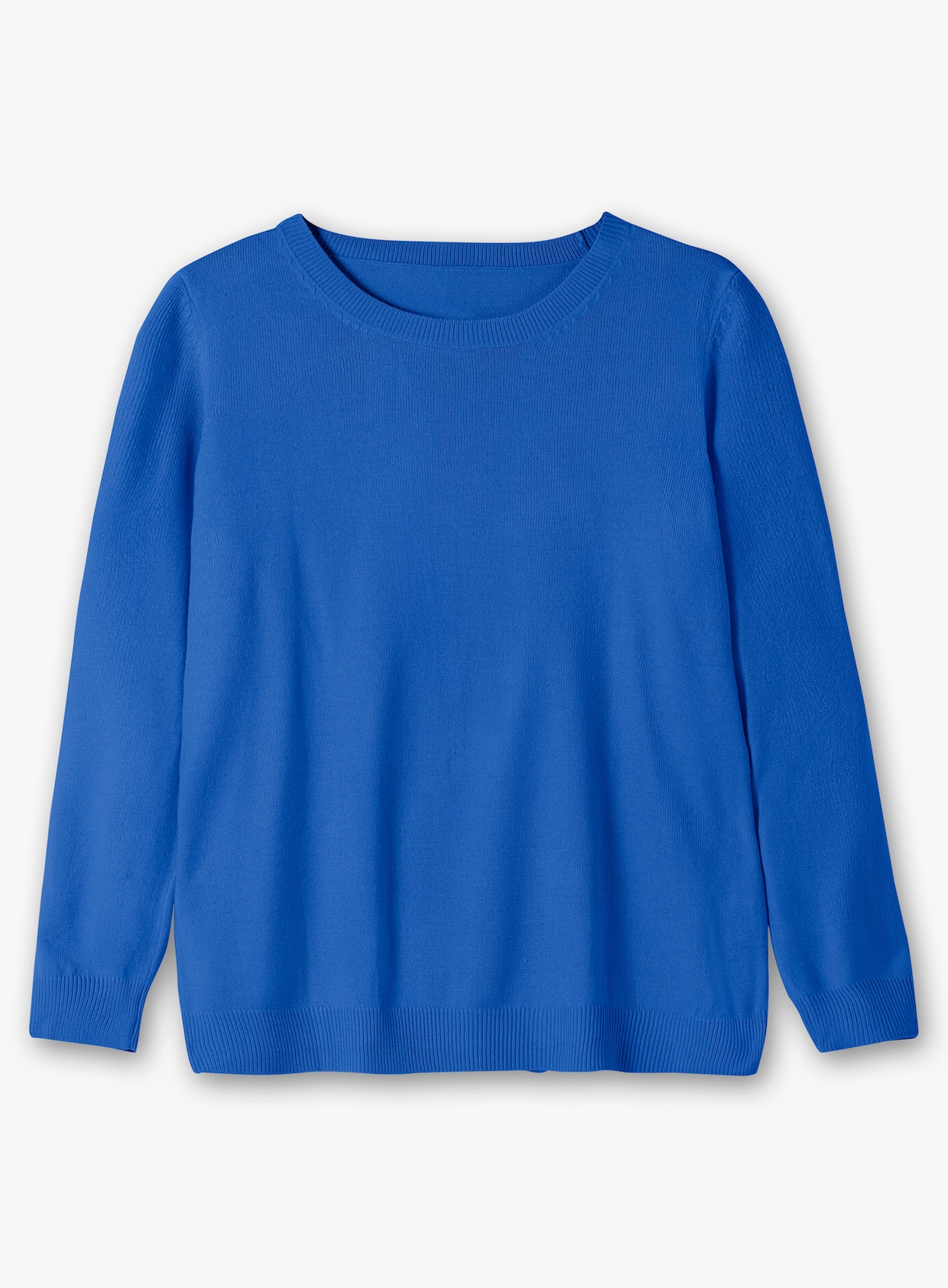 Rundhalspullover in Form gestrickt, wärmend - royalblau