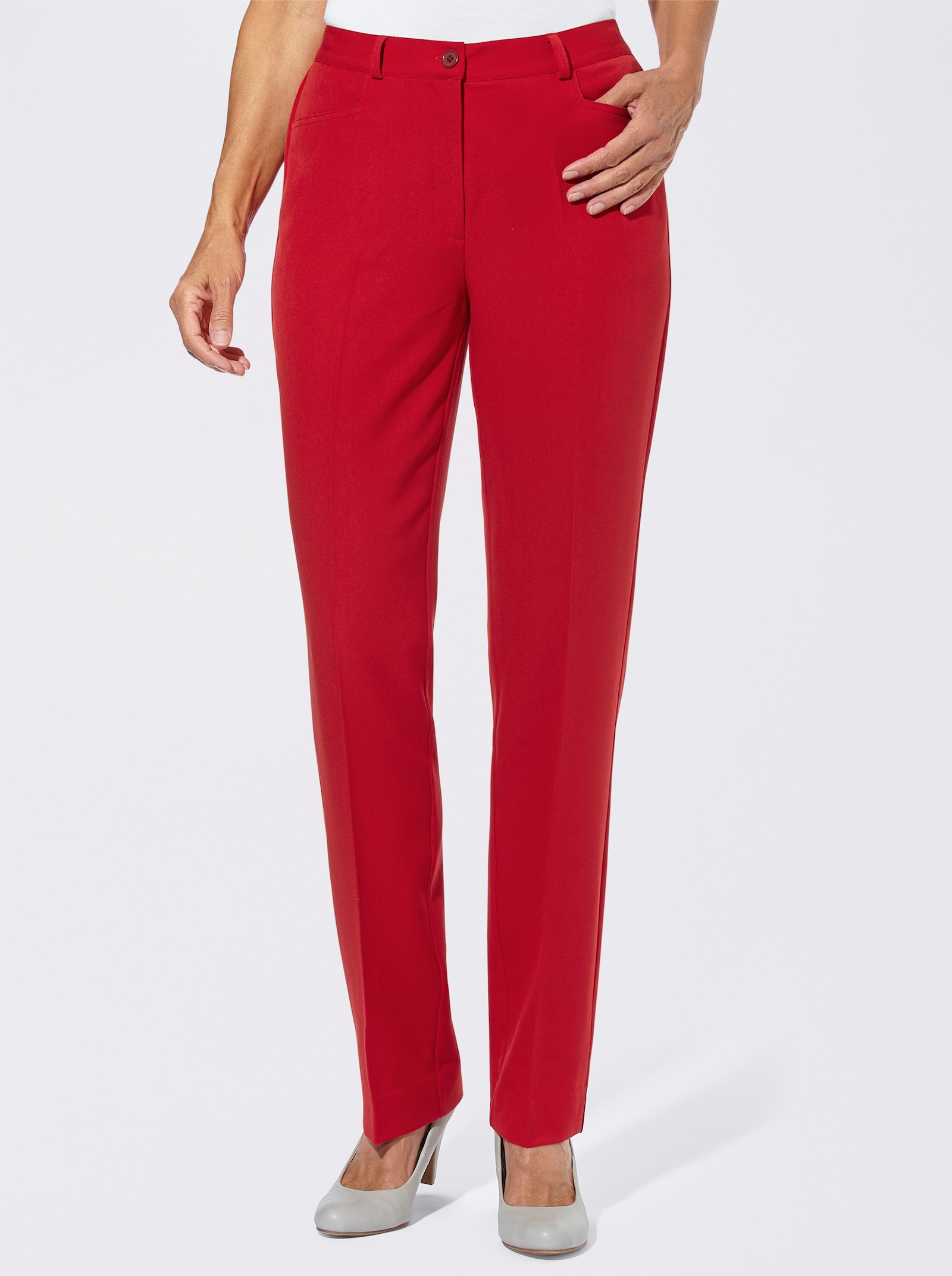 Stoffen broek met shaping-effect - rood