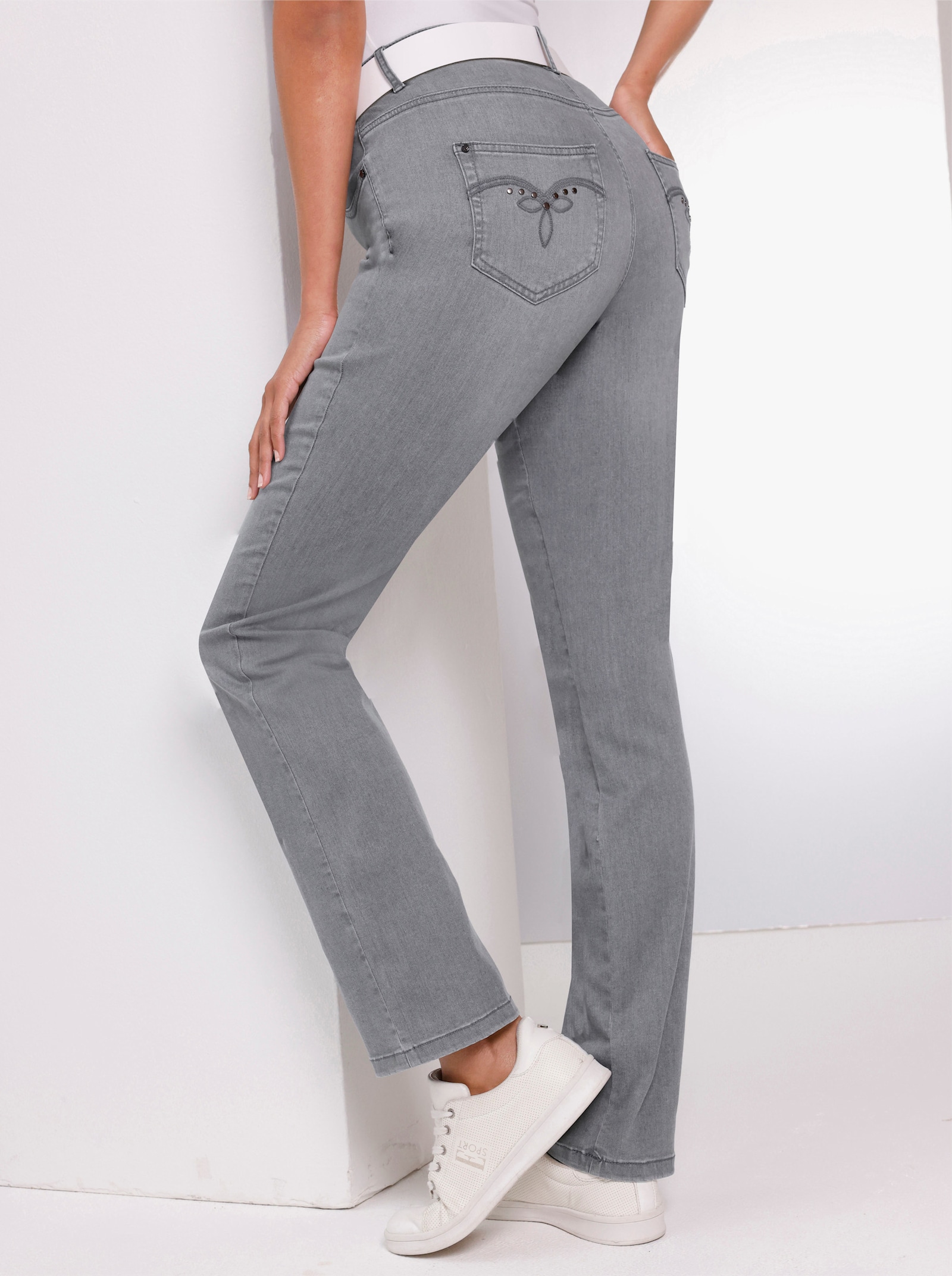 Ascari 5-Pocket-Jeans in Super-Stretch-Denim - grey denim