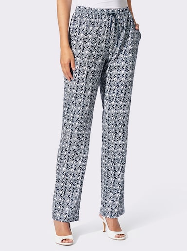 Jerseyhose aus recyceltem Polyester - marine-getupft