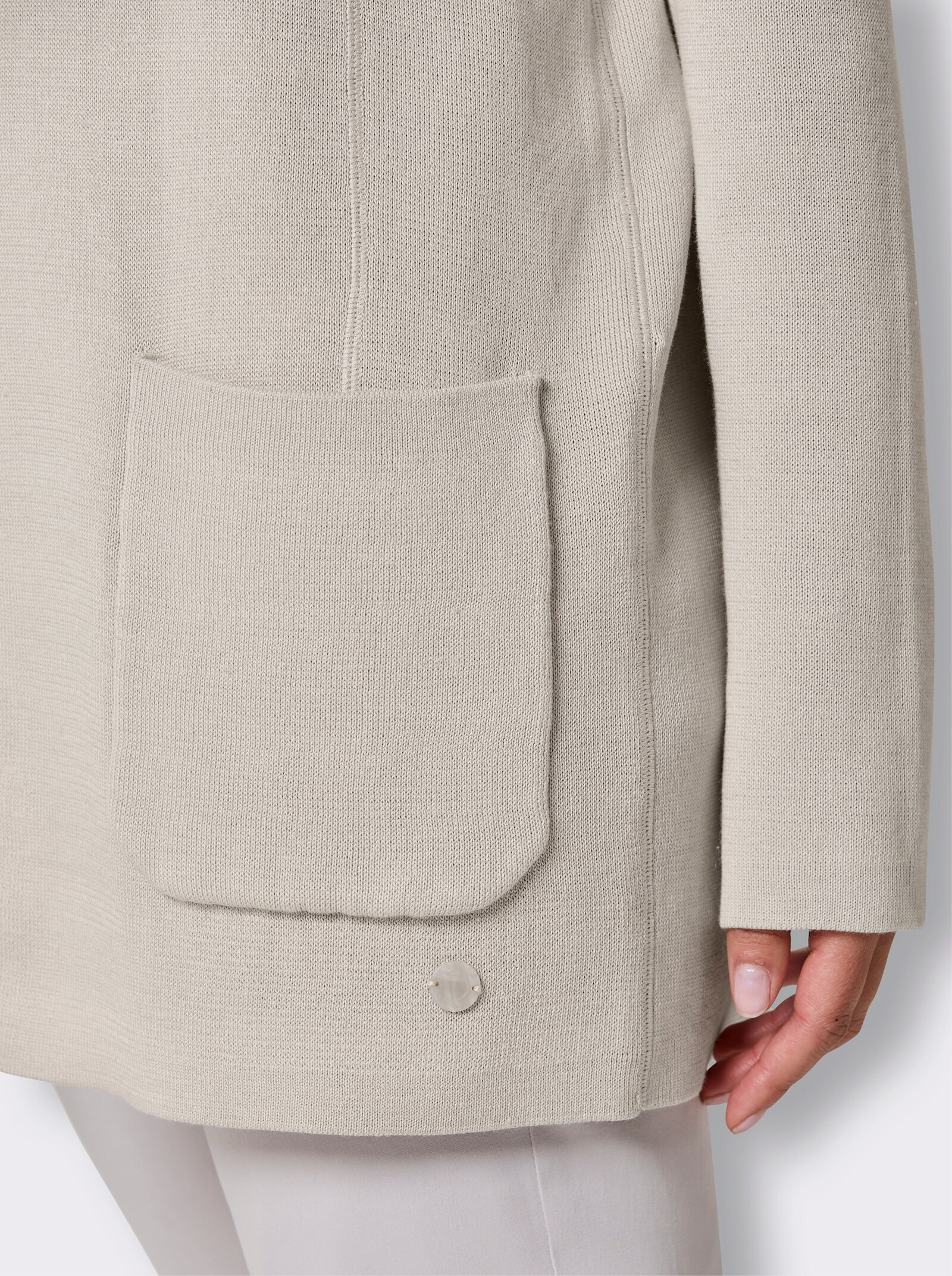 CREATION L PREMIUM Wendejacke im Marine-Stil - hellgrau-champagner-geringelt