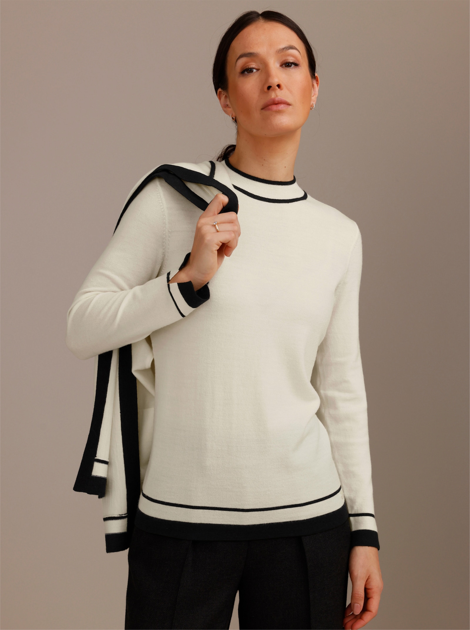 CREATION L PREMIUM Twin-Set - ecru-schwarz