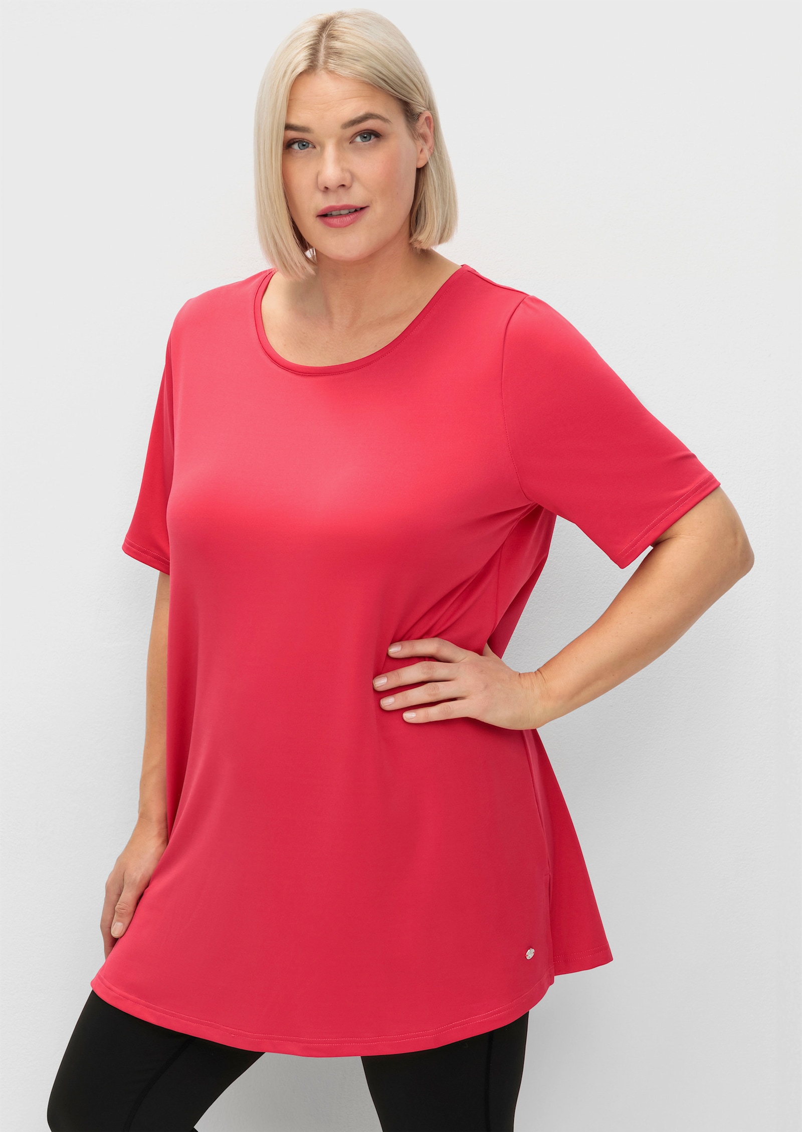 sheego Funktionsshirt in Longform - sorbet pink