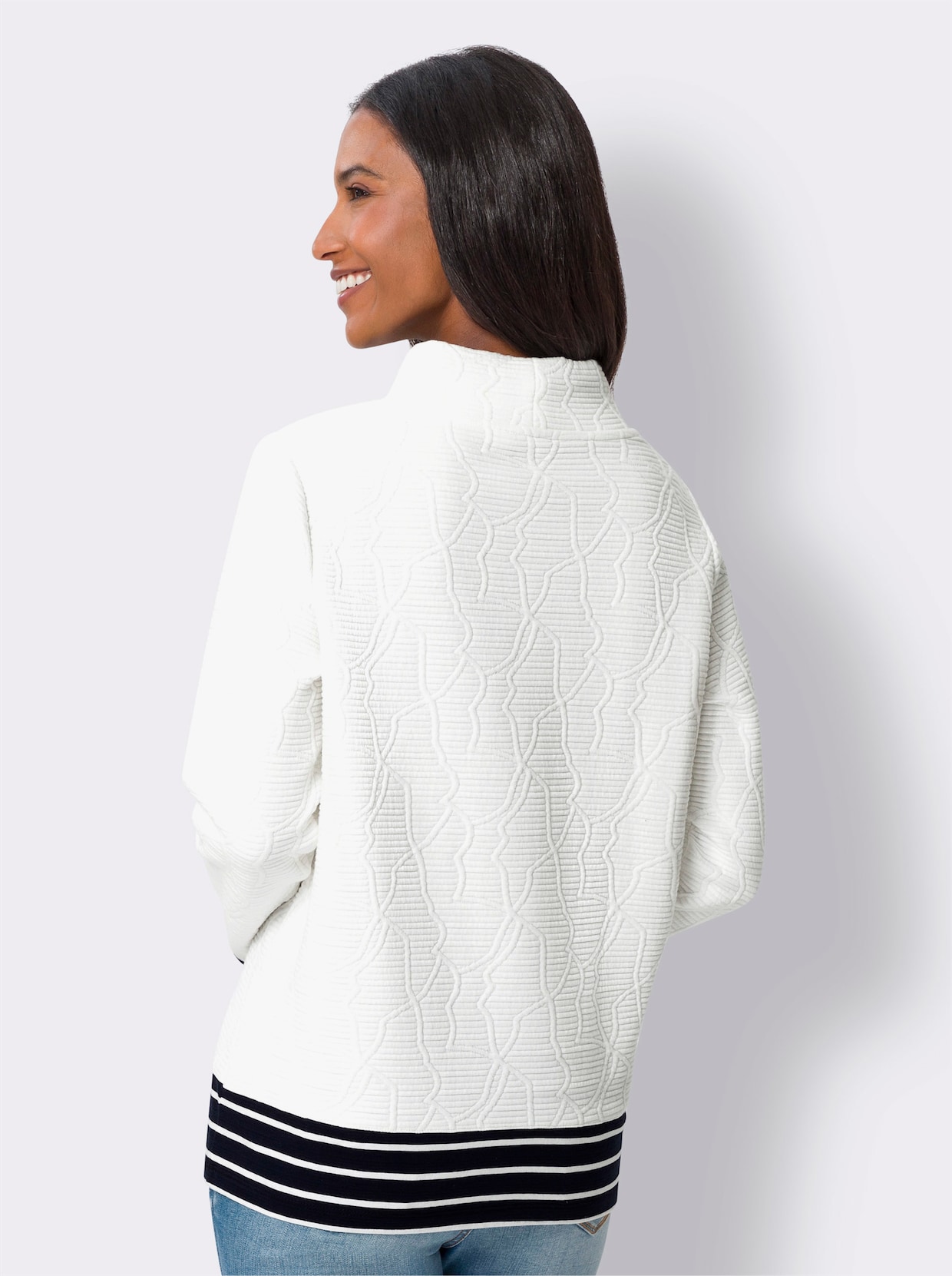 heine Sweatshirt - ecru/marine