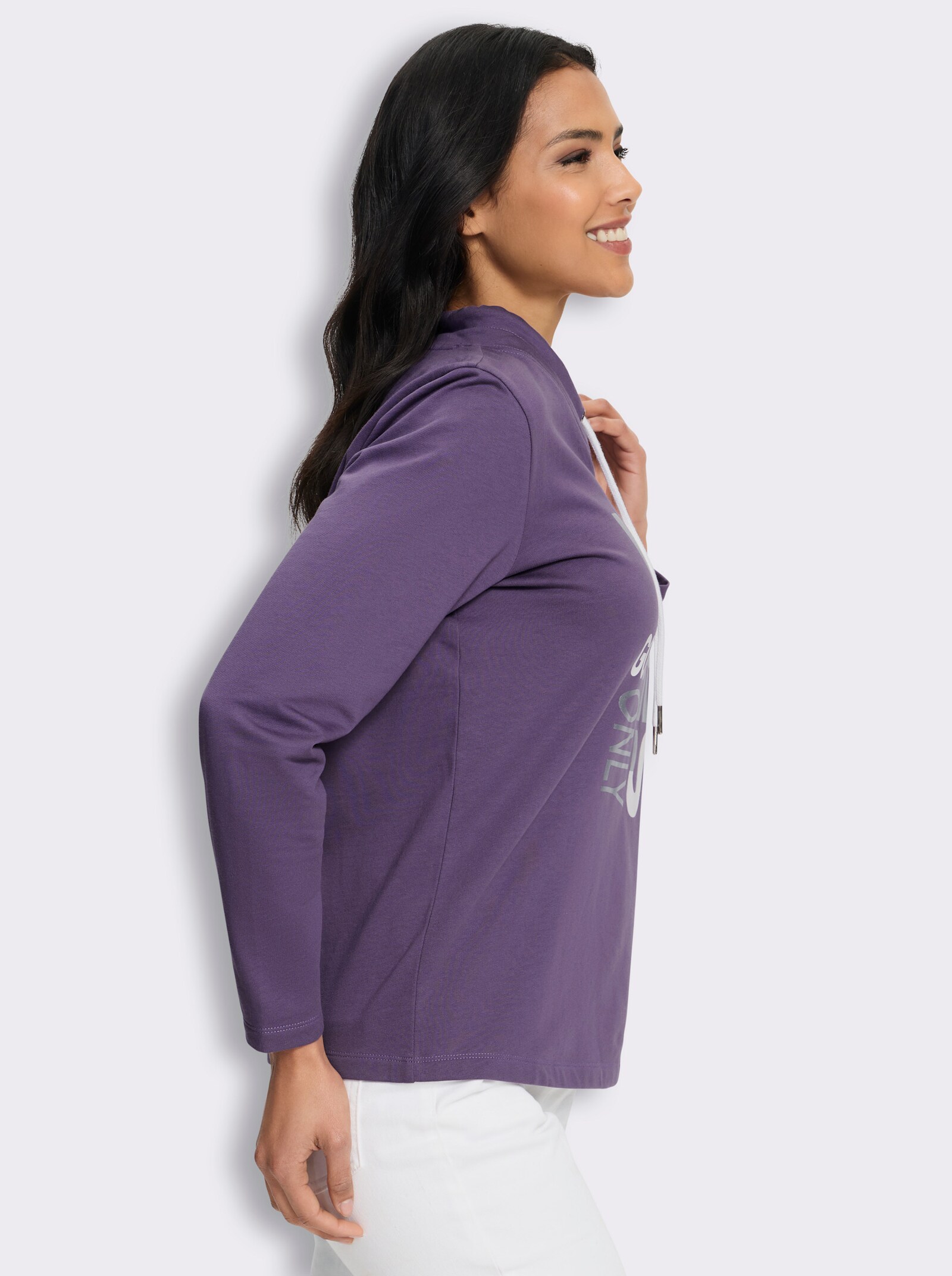 Sweatshirt mit überlappendem Ausschnitt - feige