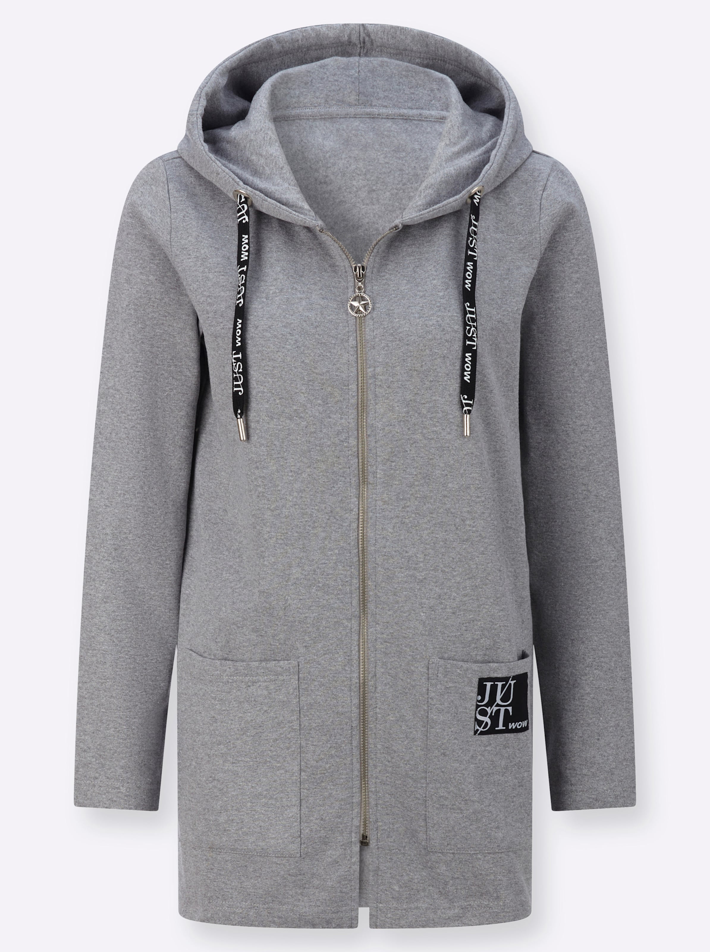 Grau-Meliert Sweatjacke - Bild 2