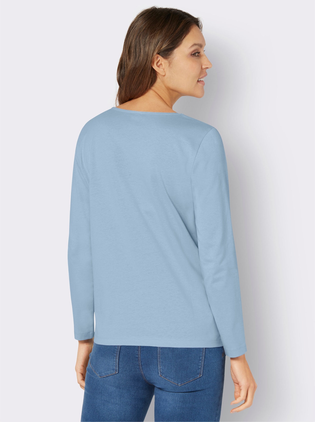 Shirt met lange mouwen - bleu/wit