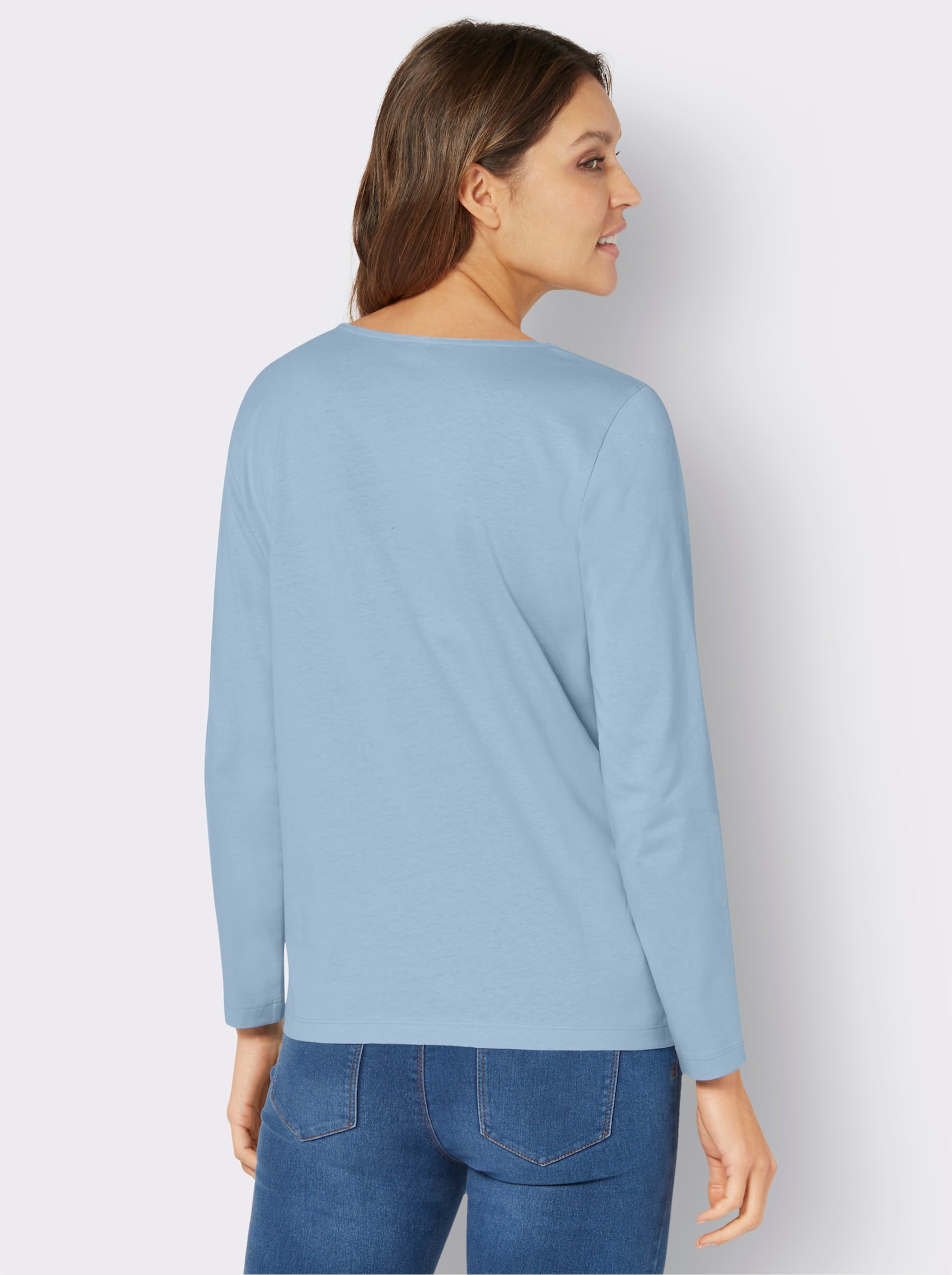 Langarmshirt im Norweger-Look - bleu-weiß