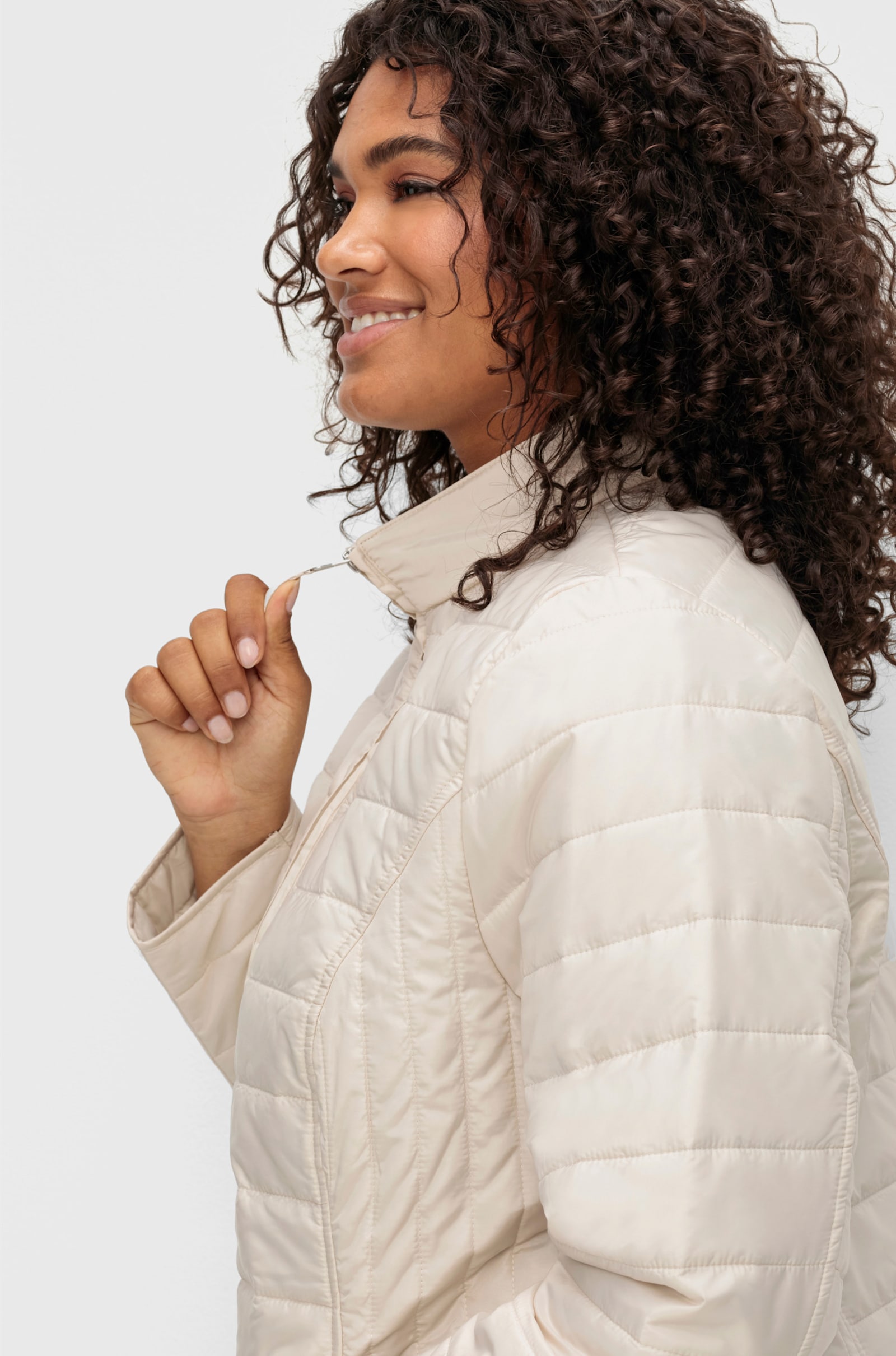 Steppjacke leicht wattiert - wollweiß