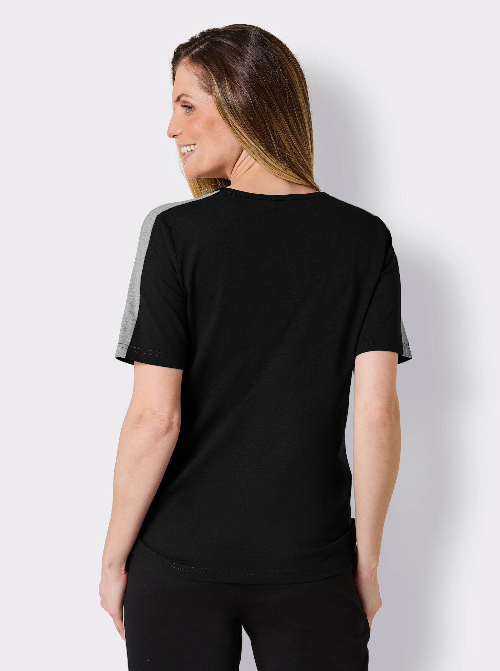 feel good Shirt - schwarz-steingrau