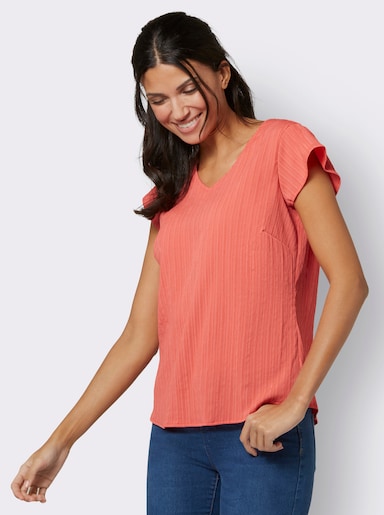 Blouse met korte mouwen - grapefruit