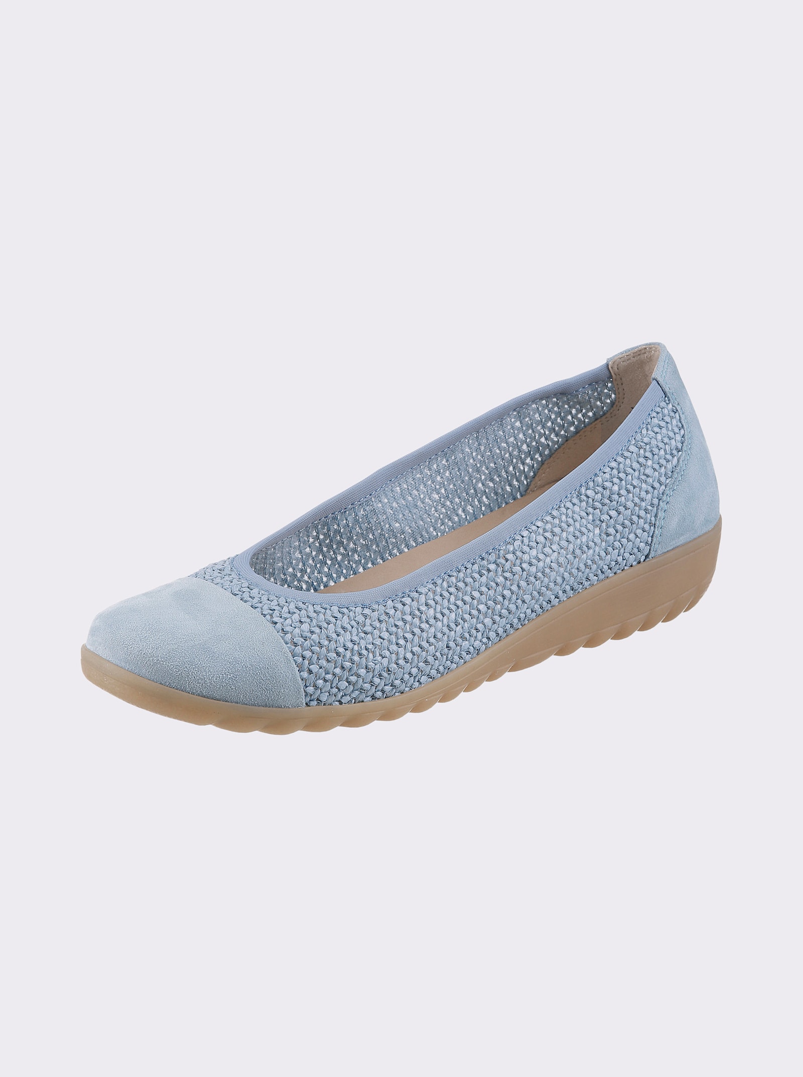 Caprice Ballerina mit Schrittdämpfung, von Caprice - hellblau