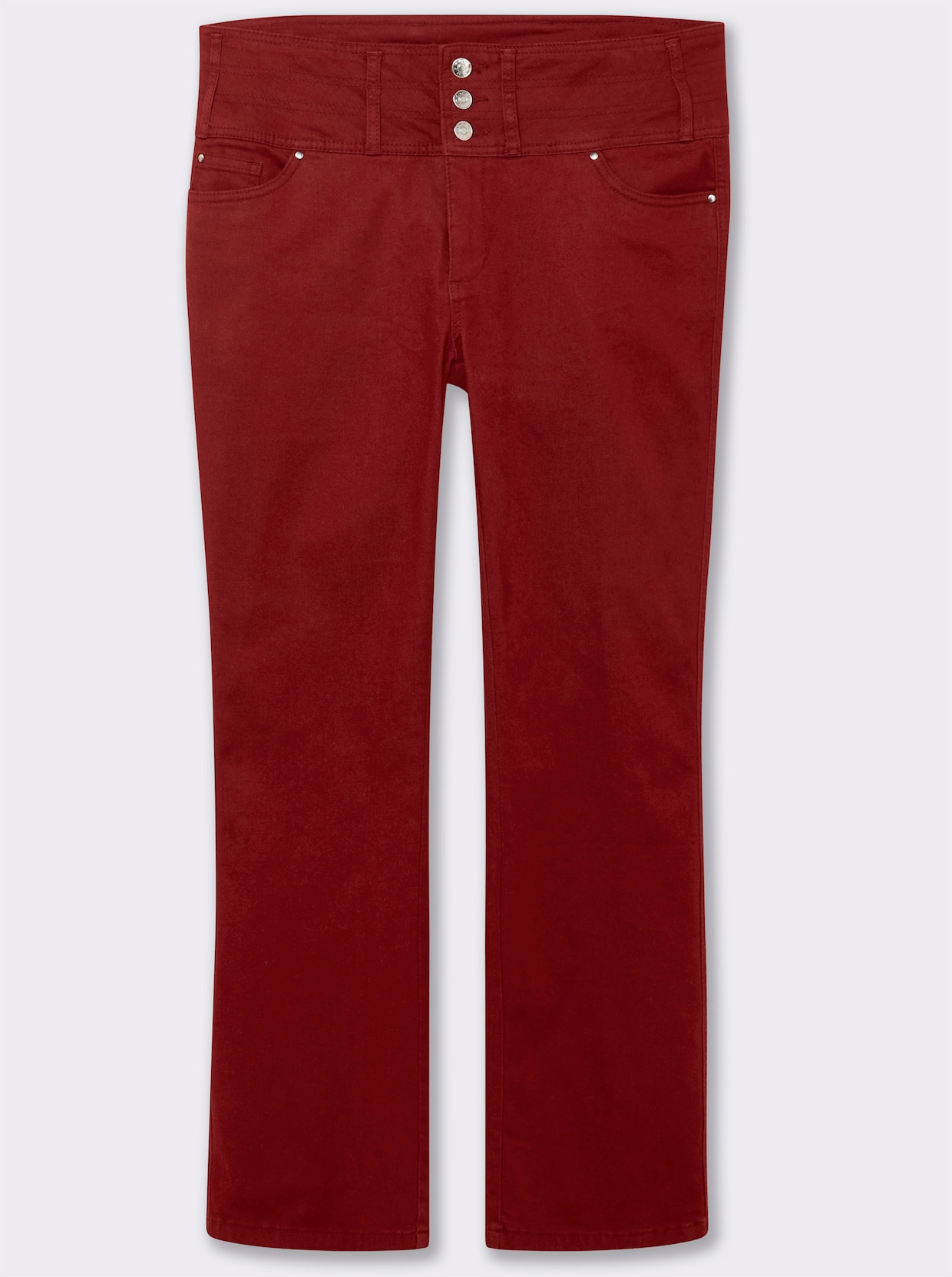 5-Pocket-Jeans mit dezent ausgestelltem Bein - dunkelrot