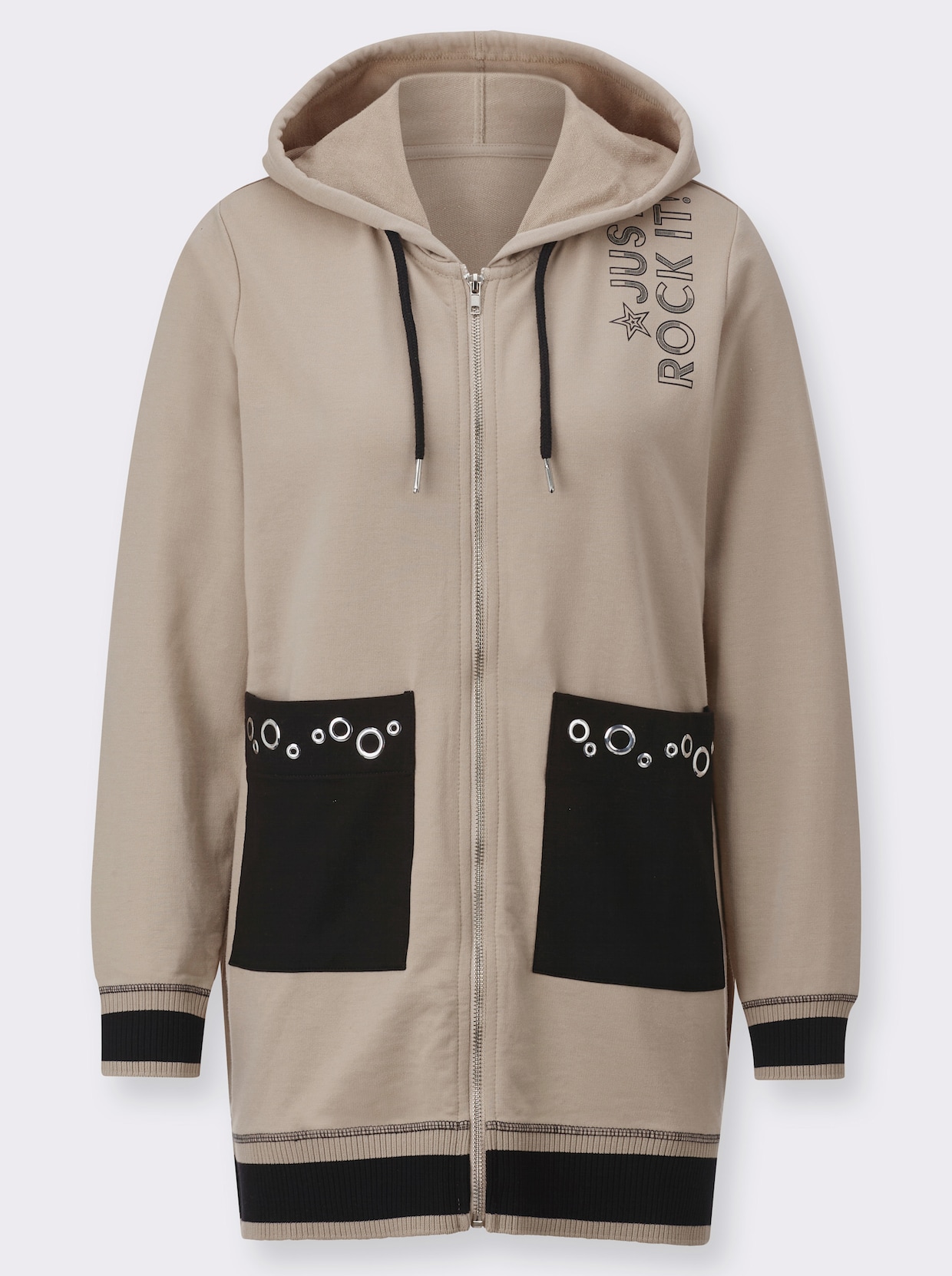 Sweatvest - sesam/zwart