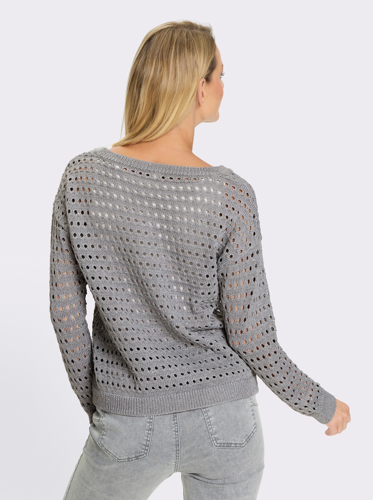 heine Langarm-Pullover - steingrau-meliert