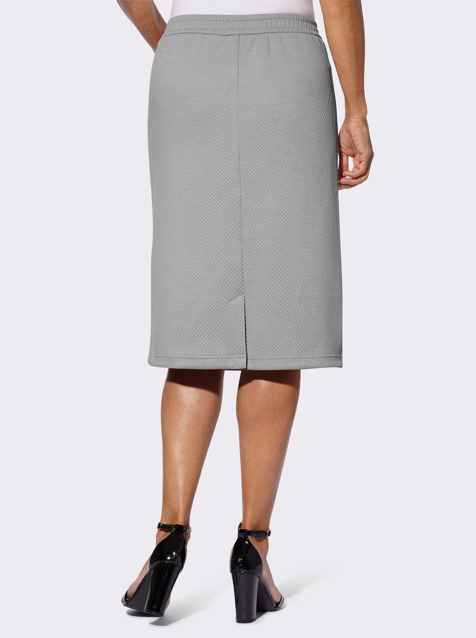 Schlupfrock in strukturierter Jersey-Qualität - steingrau