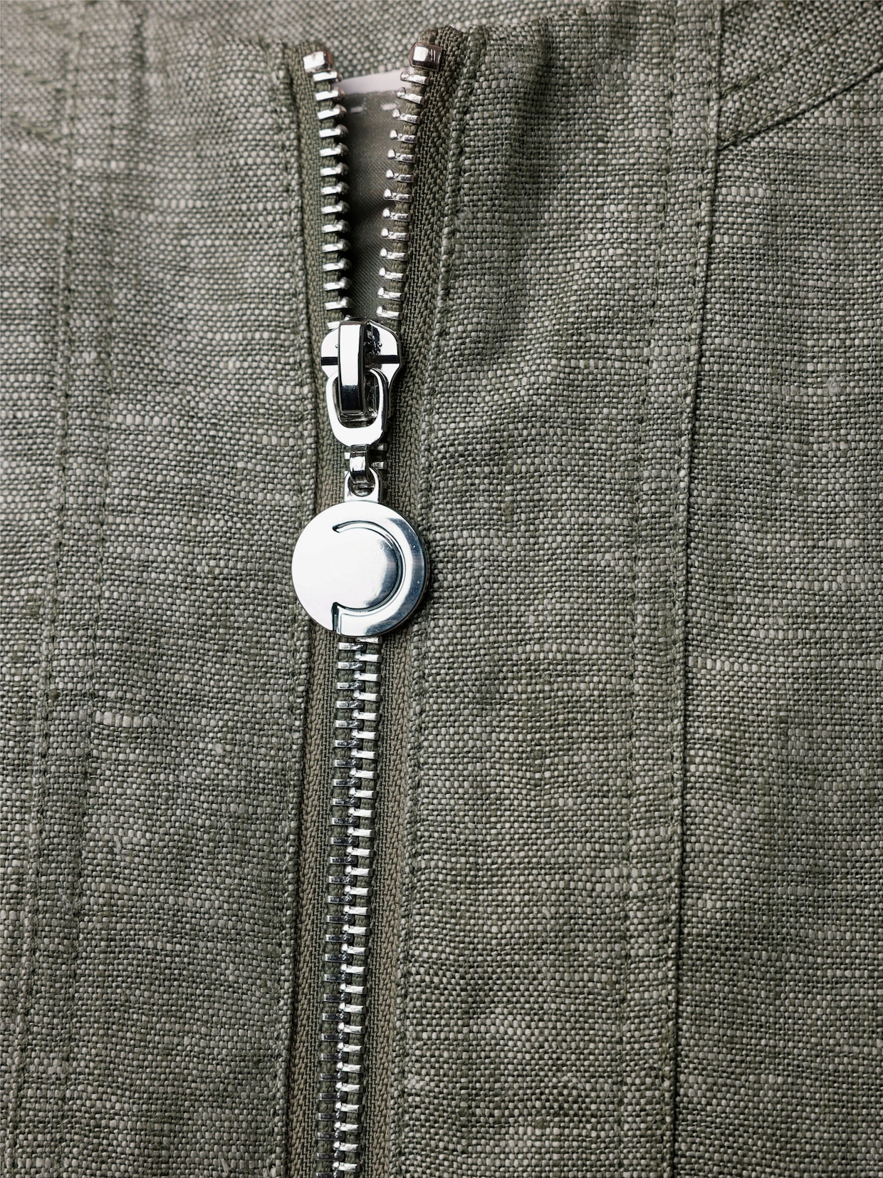 CREATION L PREMIUM Leinenblazer - khaki-weiß-meliert
