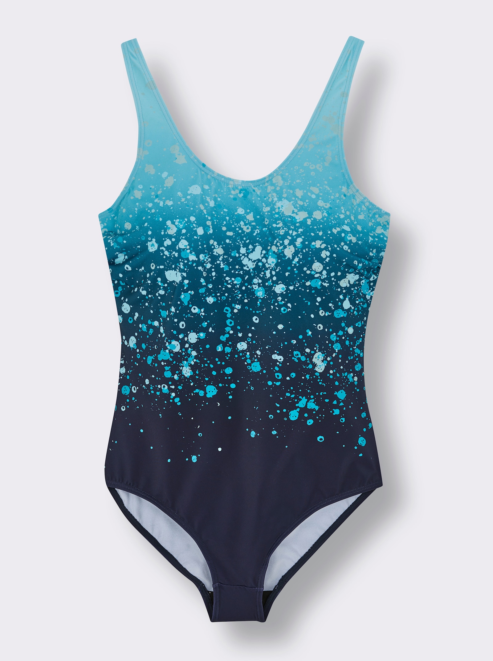 feel good Badeanzug mit Farbverlauf - marine-türkis-bedruckt