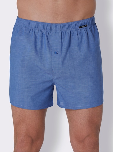 Schiesser Boxershorts - royalblau + royalblau-kariert