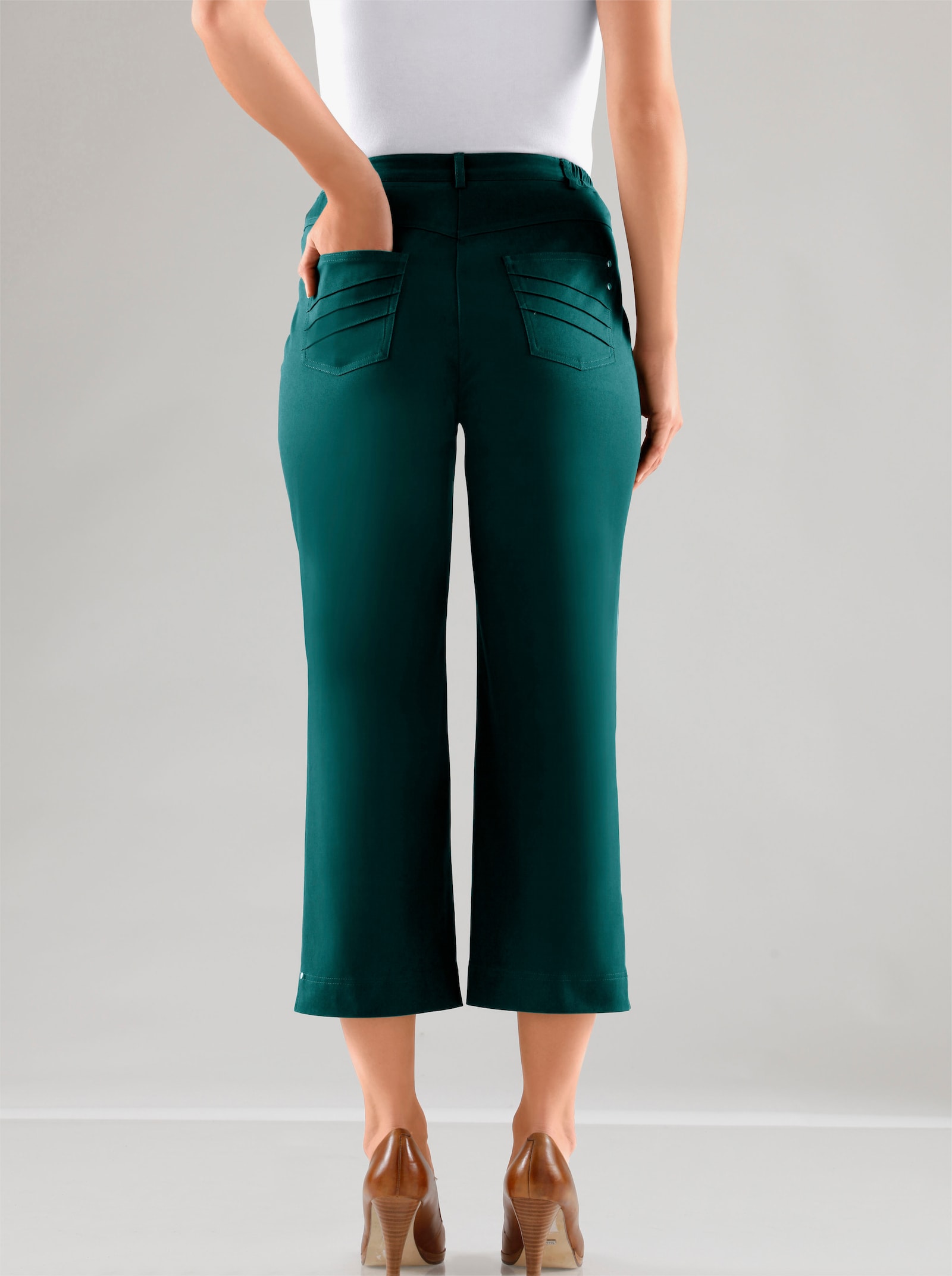 Cosma 7/8-broek, vuilafstotend en kreukarm - petrol