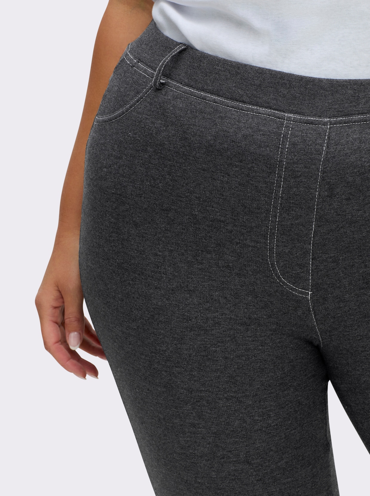 Hose innen wärmend angeraut - schwarz-meliert