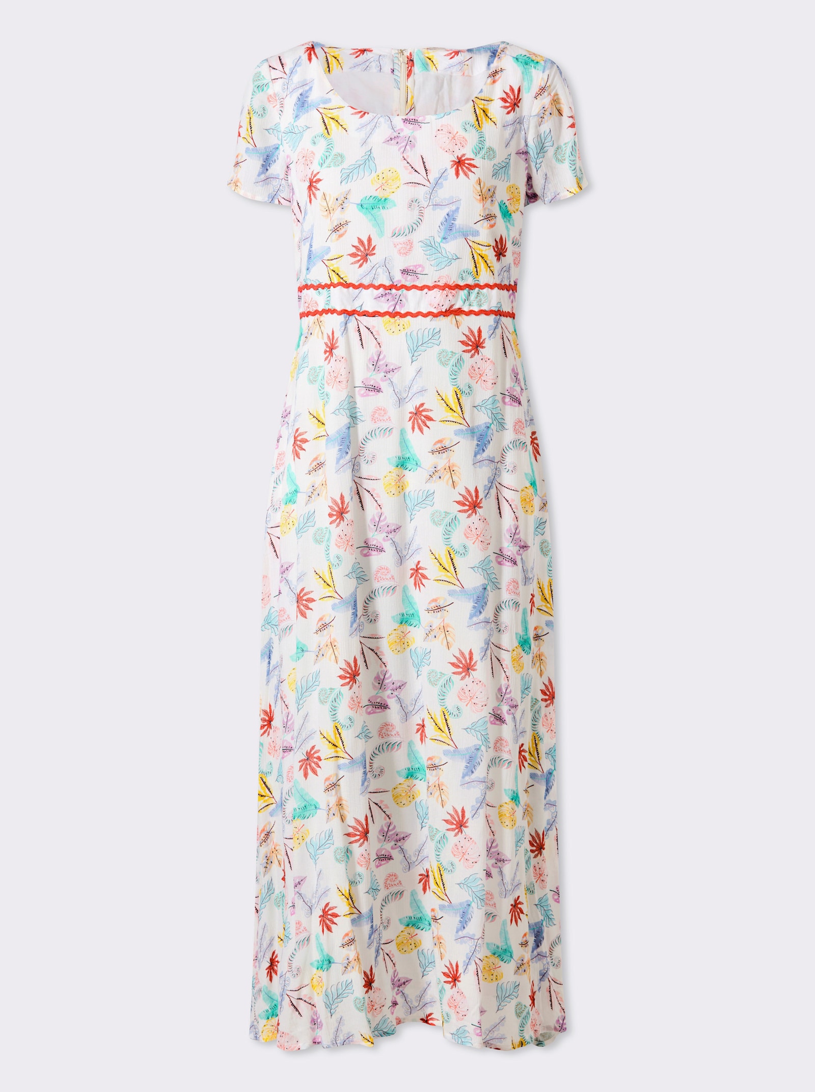 heine Robe tissée - blanc-corail imprimé