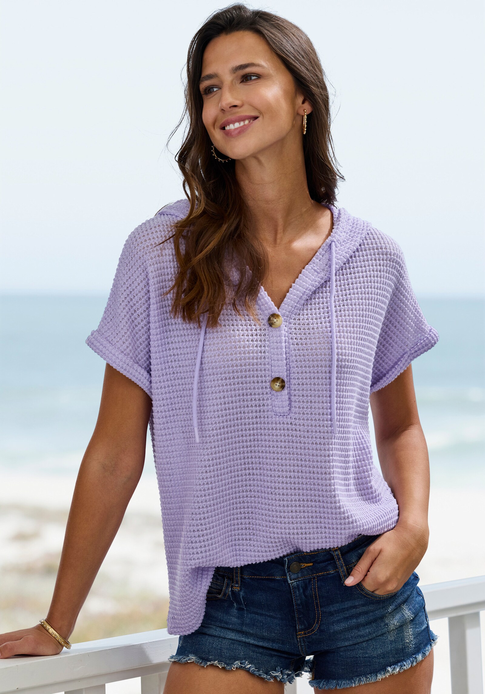 LASCANA Strandshirt - flieder