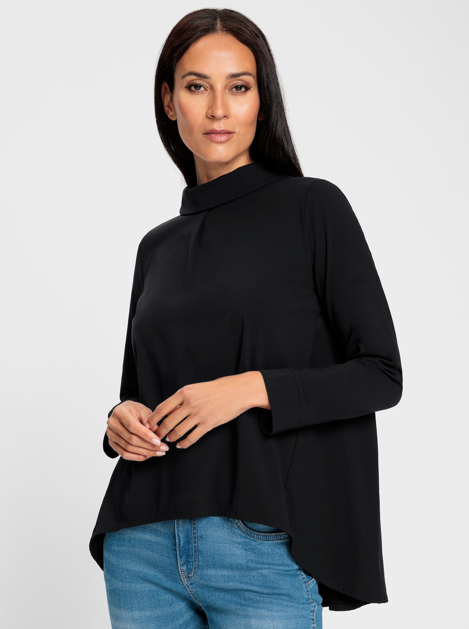 heine T-shirt avec bouton au dos - noir