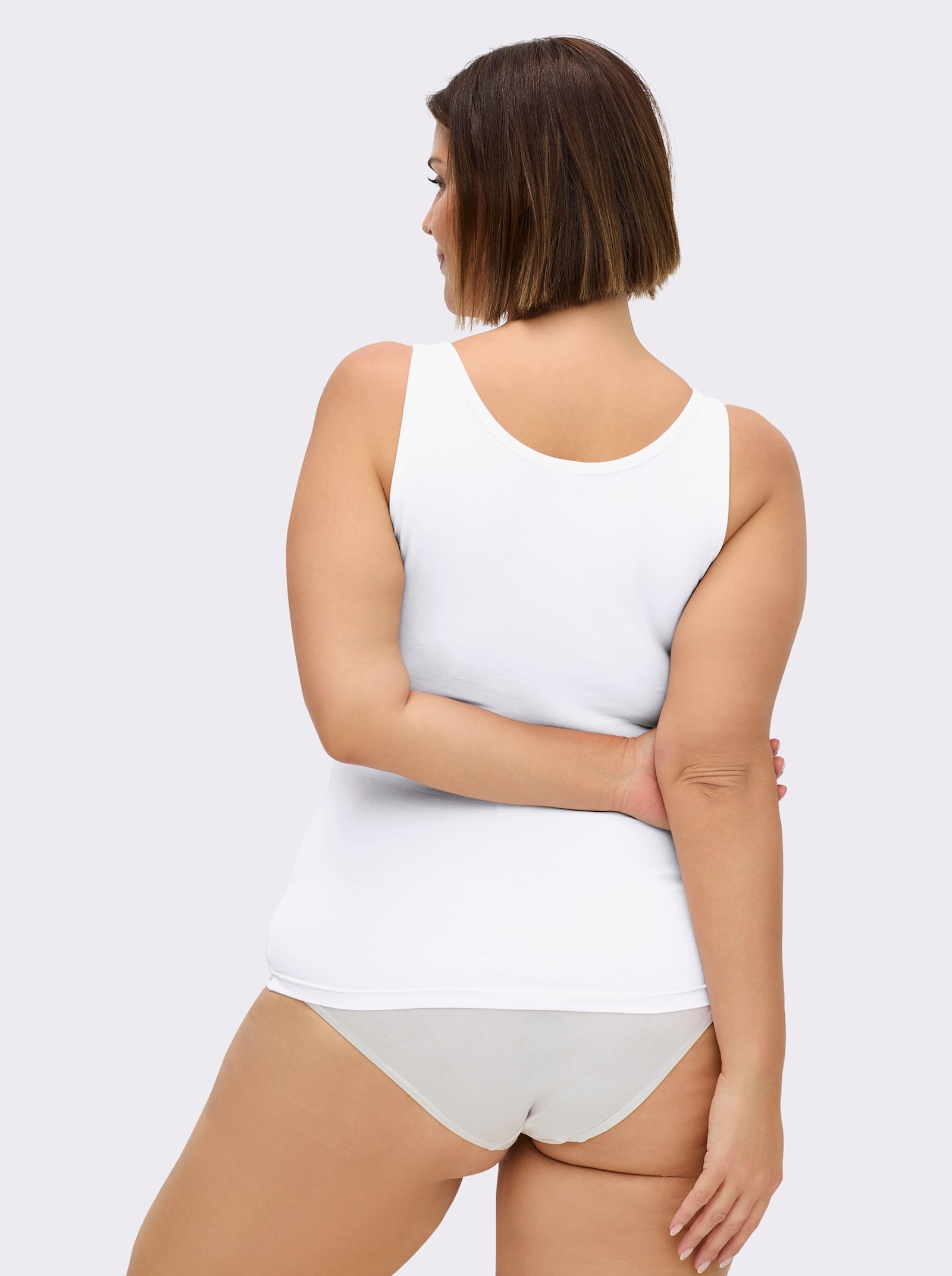 wäschepur Achseltop mit breiten Trägern - 3 Stück weiß