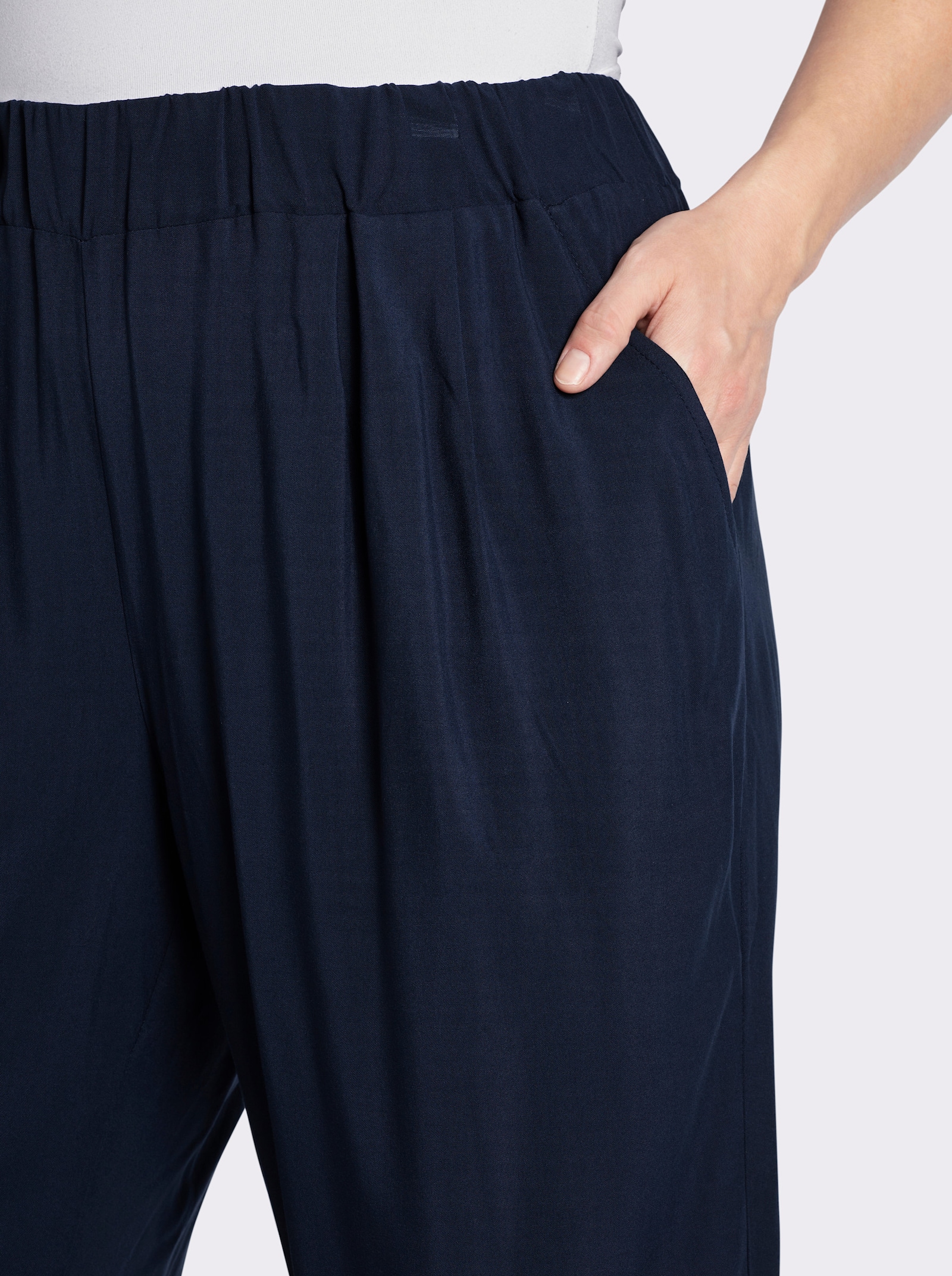 Schlupfhose mit Rundum-Dehnbund - marine