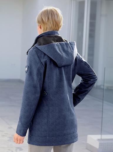 Softshelljacke gefüttert, wasserabweisend - marine-meliert